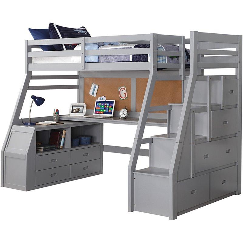 Acme Jason II Twin Loft Bed & Ladder in Gray 37445 - Luxury Home Furniture (MI)