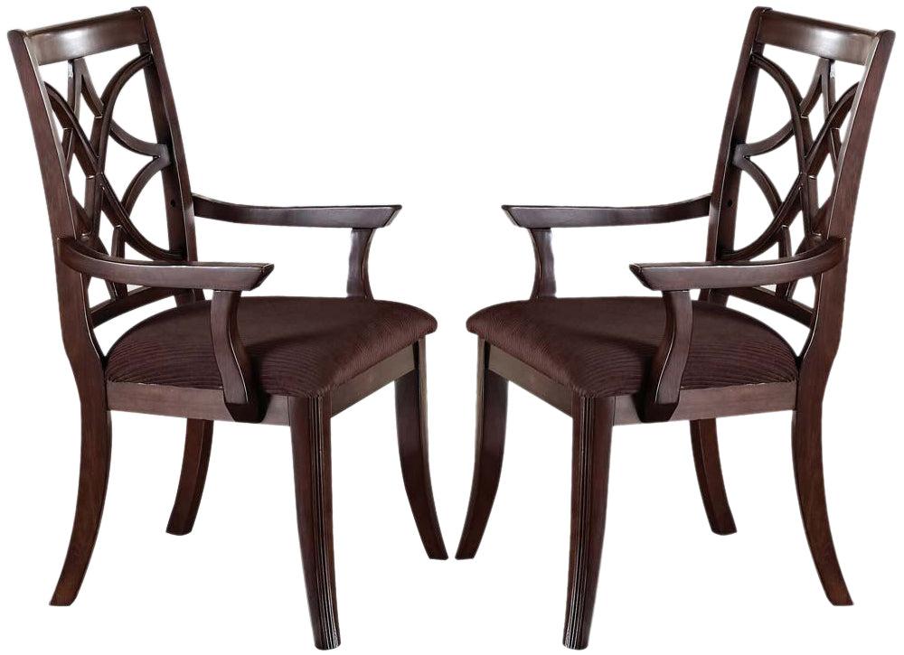 Acme Keenan Dining Arm Chairs (Set of 2) in Dark Walnut 60258 - Luxury Home Furniture (MI)