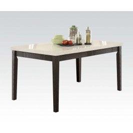 Acme Nolan Rectangular Dining Table in White Marble/Weathered Black 72850 - Luxury Home Furniture (MI)