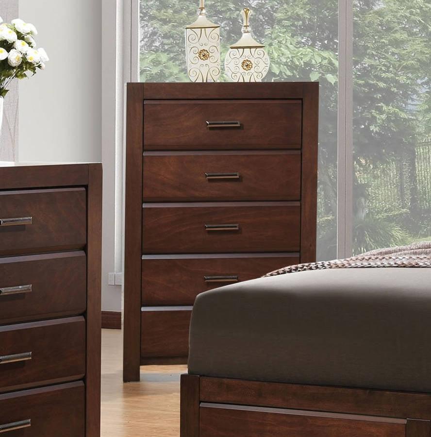 Acme Oberreit 5 Drawer Chest in Walnut 25796 - Luxury Home Furniture (MI)