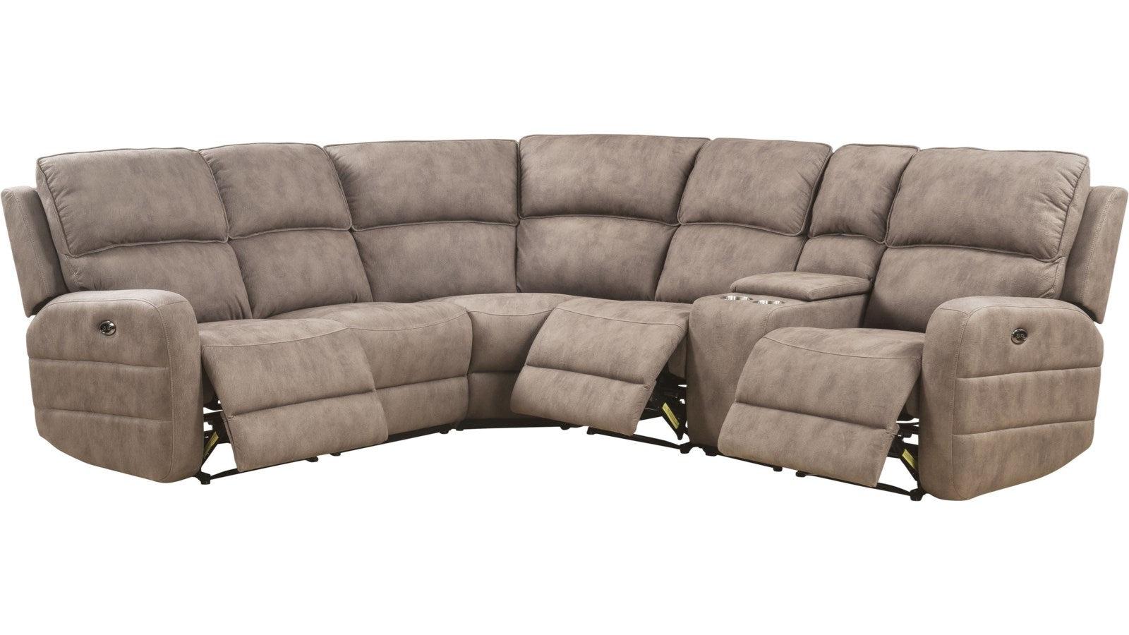 Acme Olwen Power Motion Sectional Sofa in Mocha Nubuck 54590 - Luxury Home Furniture (MI)