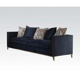 Acme Phaedra Sofa with 5 Pillows in Blue Fabric 52830 - Luxury Home Furniture (MI)
