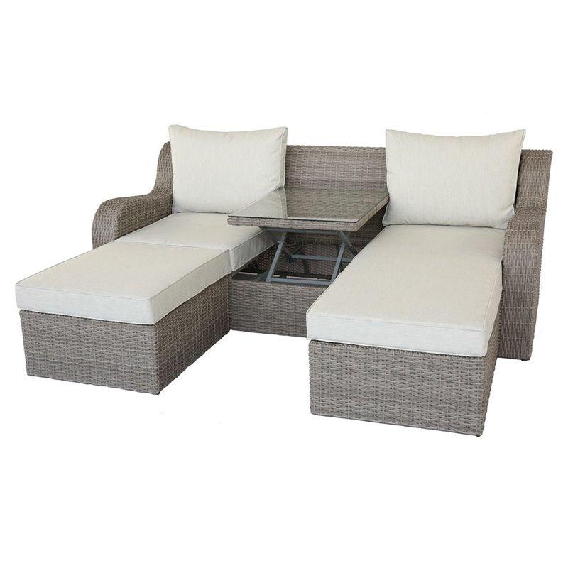 Acme Salena Sofa Bed with Coffee Table in Beige/Gray 45010 - Luxury Home Furniture (MI)
