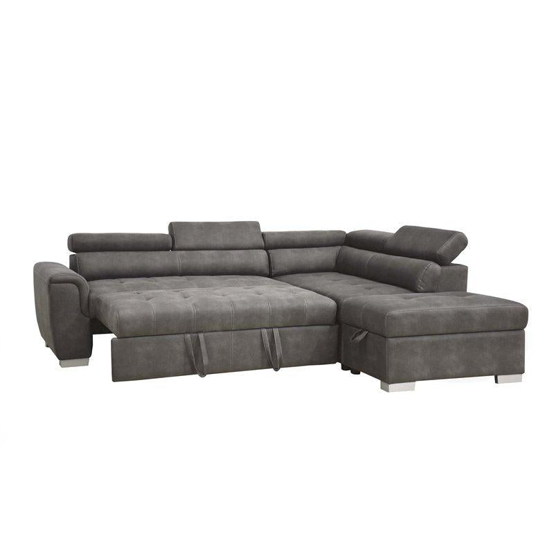 Acme Thelma Sectional Sofa w/ Sleeper & Ottoman in Gray 50275 - Luxury Home Furniture (MI)