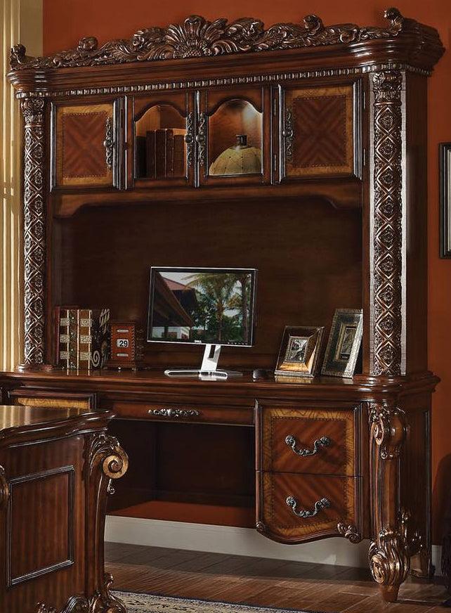 Acme Vendome Bookcase with Intricate Carving Design in Cherry 92128 - Luxury Home Furniture (MI)