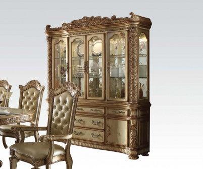 Acme Vendome Buffet and Hutch in Gold Patina 63005 - Luxury Home Furniture (MI)