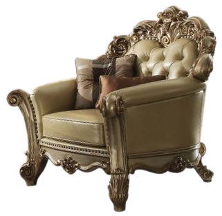 Acme Vendome Chair w/ 2 Pillows in Gold Patina 53002 - Luxury Home Furniture (MI)