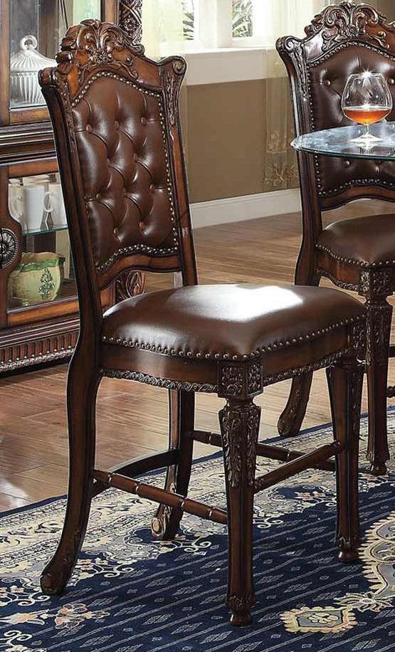 Acme Vendome Counter Height Chair with Tufted Back (Set of 2) in Cherry 62034 - Luxury Home Furniture (MI)