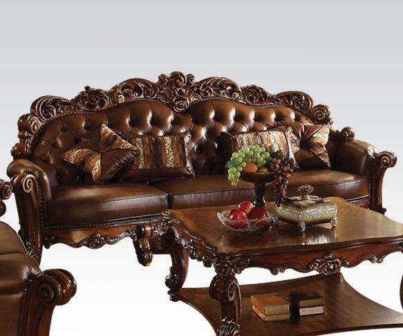 Acme Vendome Oversized Sofa with 4 Pillows in Cherry 52000 - Luxury Home Furniture (MI)