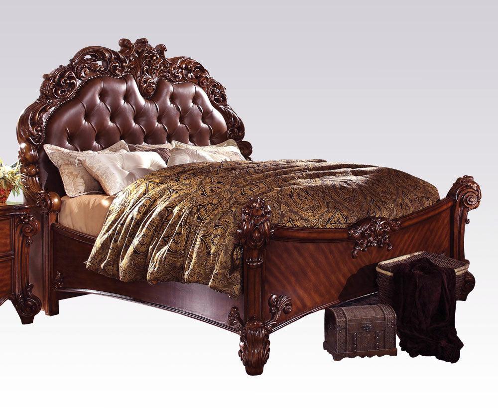 Acme Vendome Queen Panel Bed with Button Tufted Headboard in Cherry 22000Q - Luxury Home Furniture (MI)