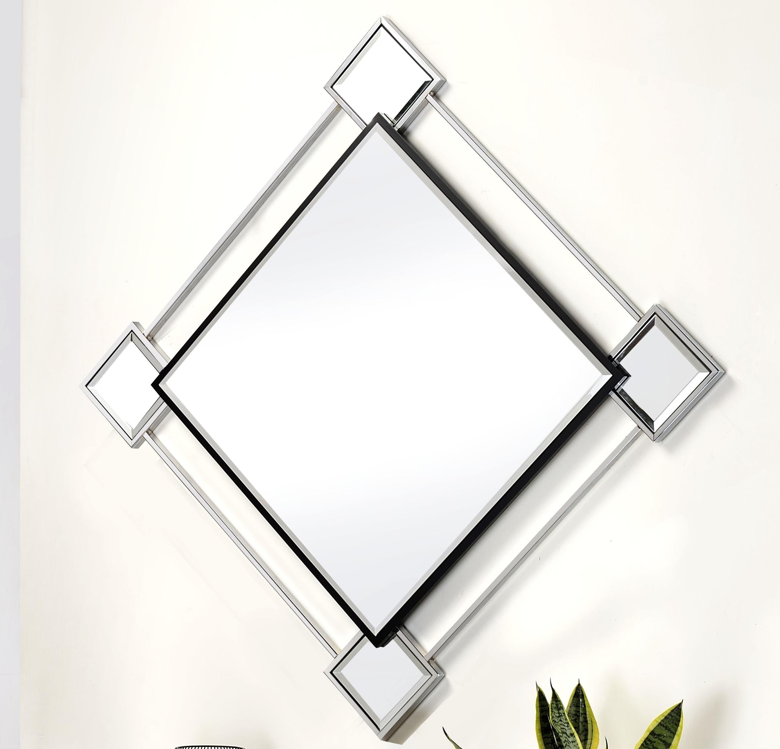 Asbury Mirrored & Chrome Accent Mirror (Wall) - Luxury Home Furniture (MI)