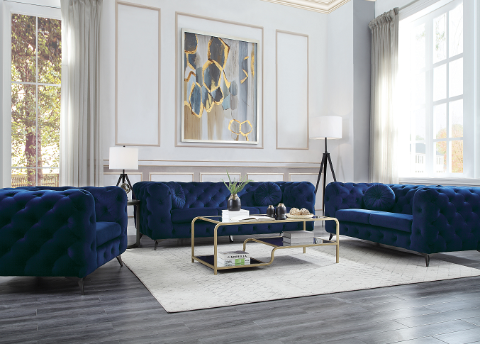 Atronia Blue Fabric Sofa - Luxury Home Furniture (MI)