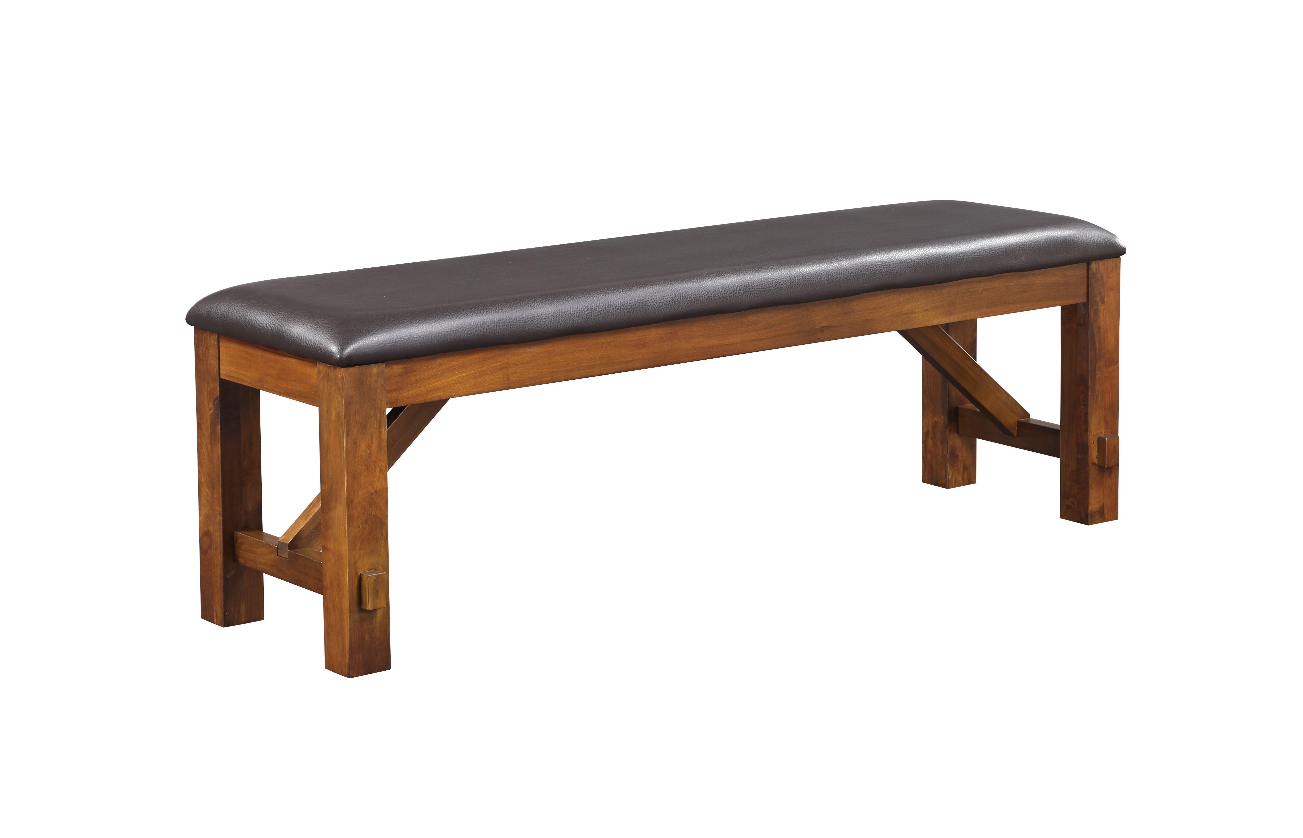 Apollo Espresso PU & Walnut Bench - Luxury Home Furniture (MI)
