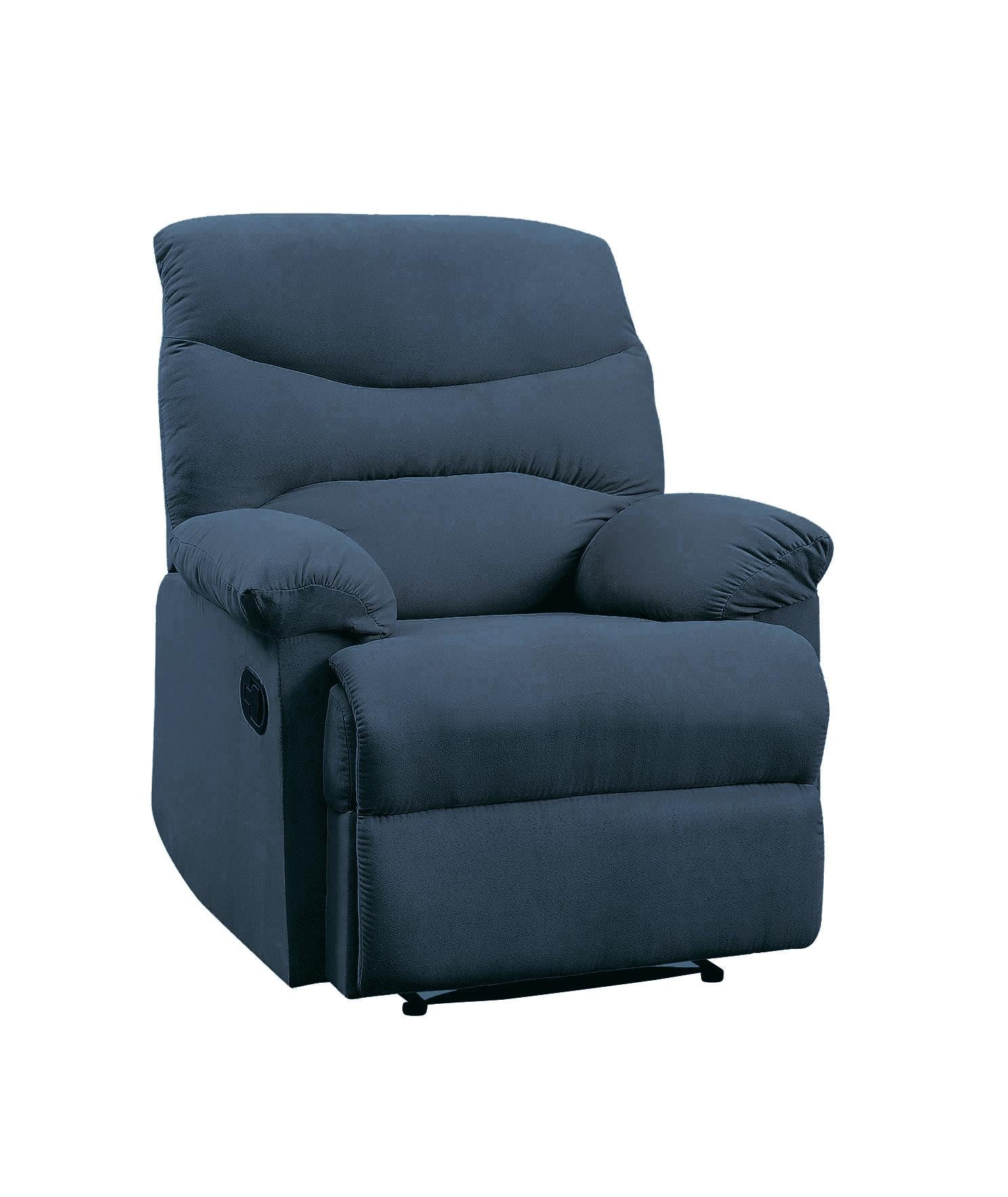 Arcadia Blue Woven Fabric Recliner (Motion) - Luxury Home Furniture (MI)