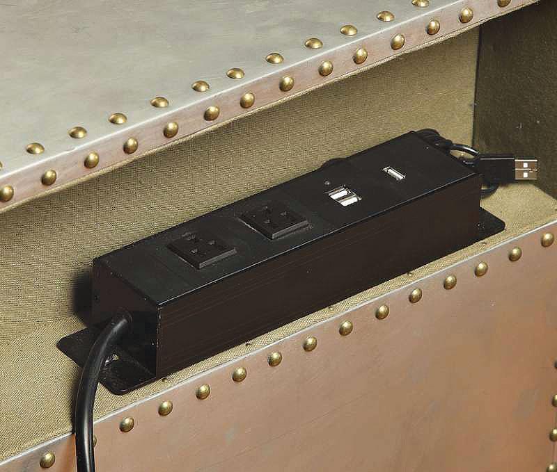 Brancaster Aluminum Nightstand - Luxury Home Furniture (MI)