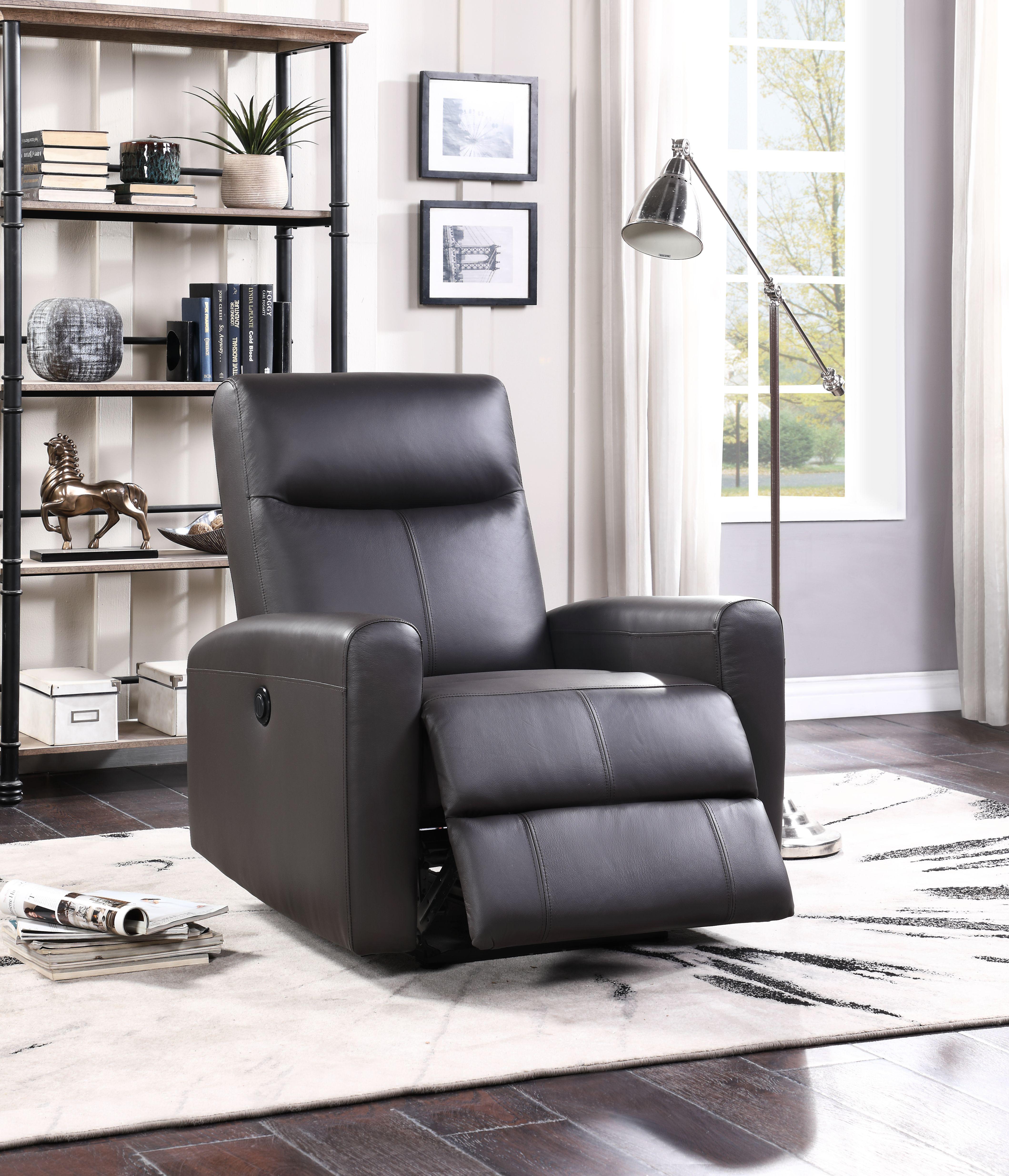 Blane Brown Top Grain Leather Match Recliner (Power Motion) - Luxury Home Furniture (MI)