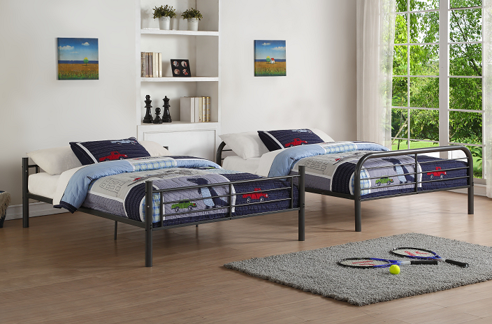 Bristol Gunmetal Bunk Bed (Full/Full) - Luxury Home Furniture (MI)