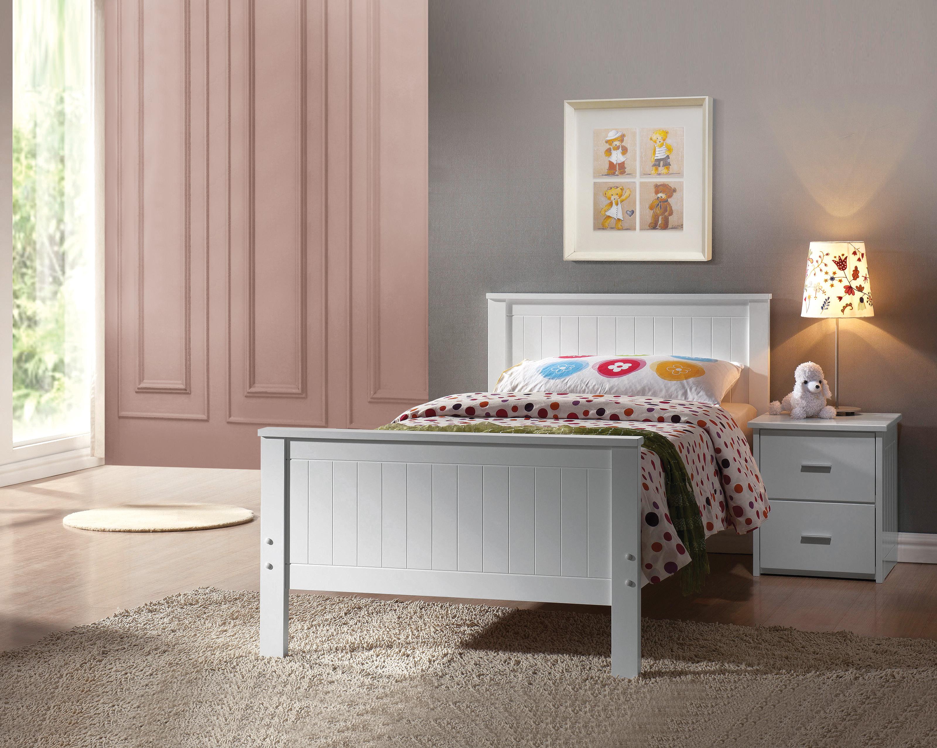Bungalow White Twin Bed - Luxury Home Furniture (MI)