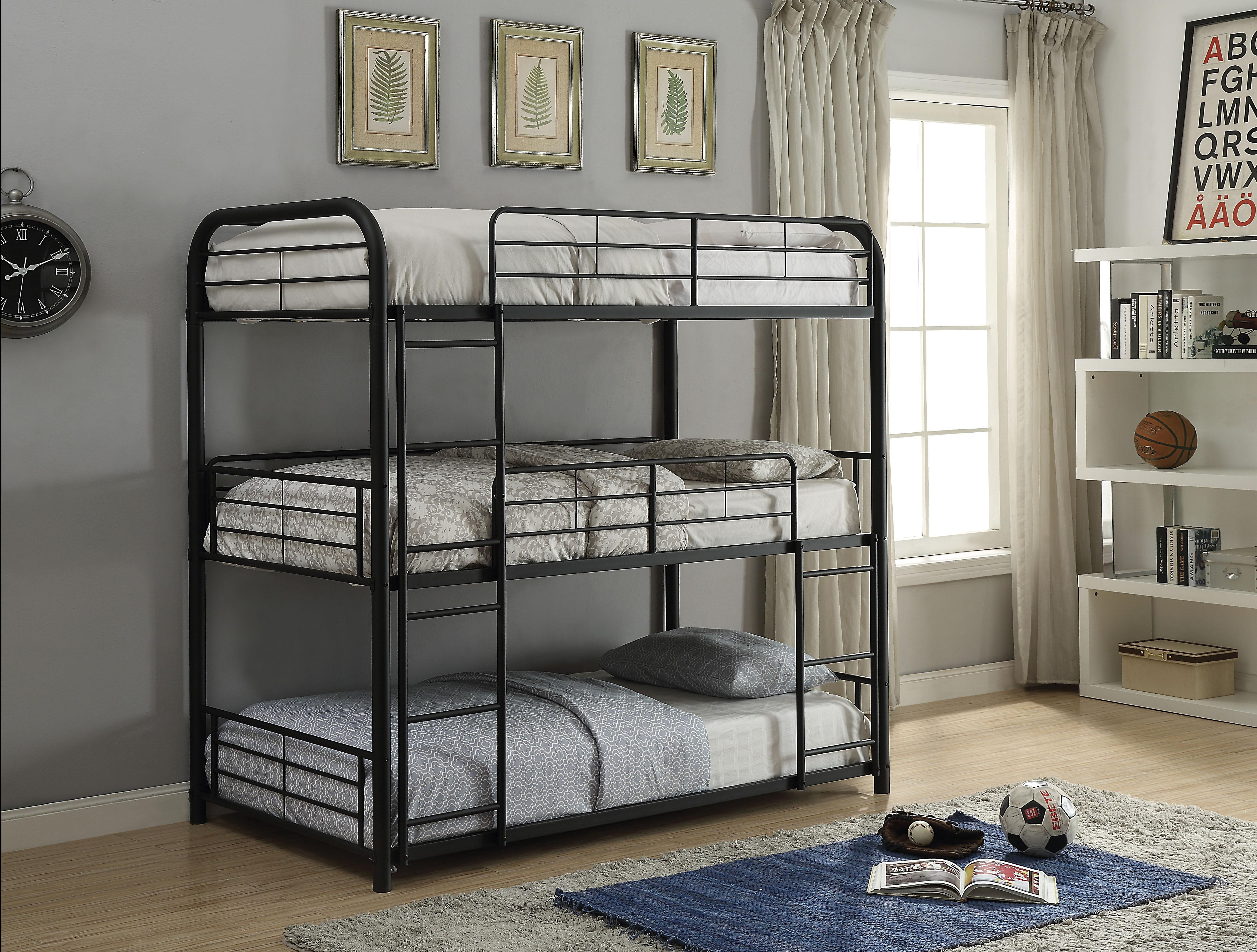 Cairo Sandy Black Bunk Bed (Triple Full) - Luxury Home Furniture (MI)
