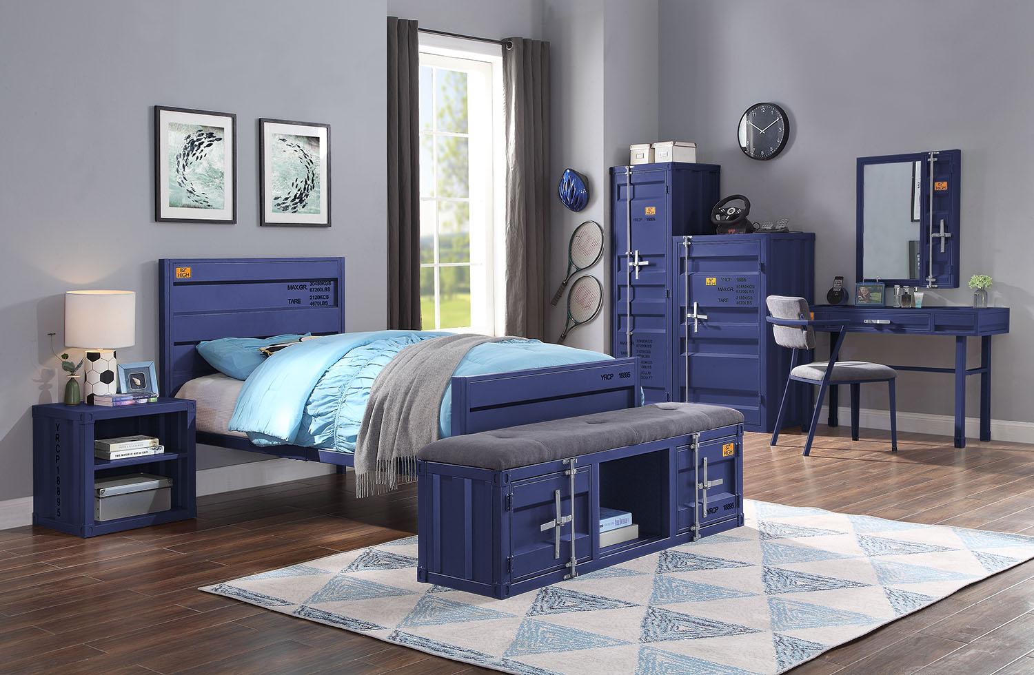 Cargo Blue Twin Bed - Luxury Home Furniture (MI)