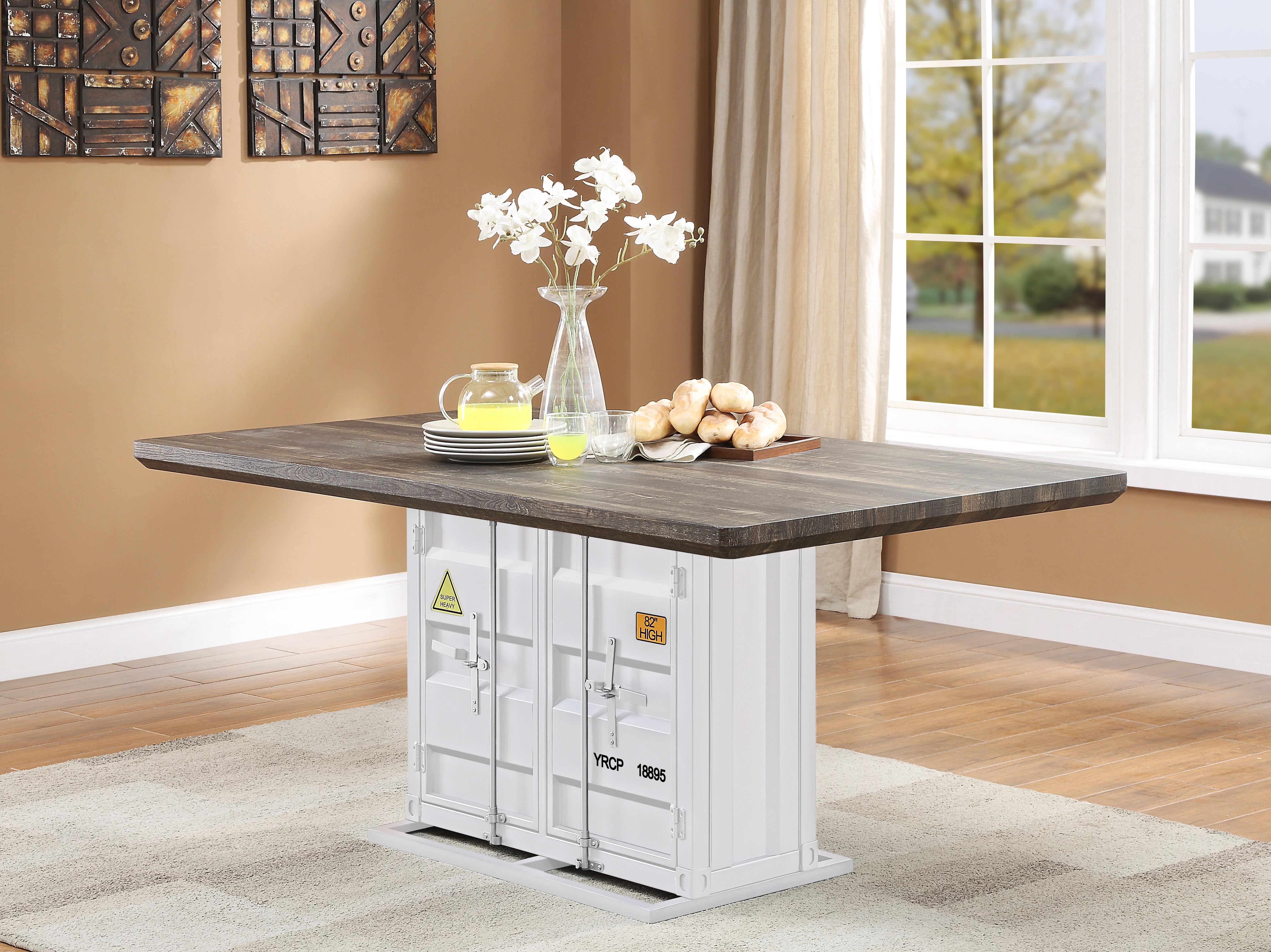 Cargo Antique Walnut & White Dining Table - Luxury Home Furniture (MI)