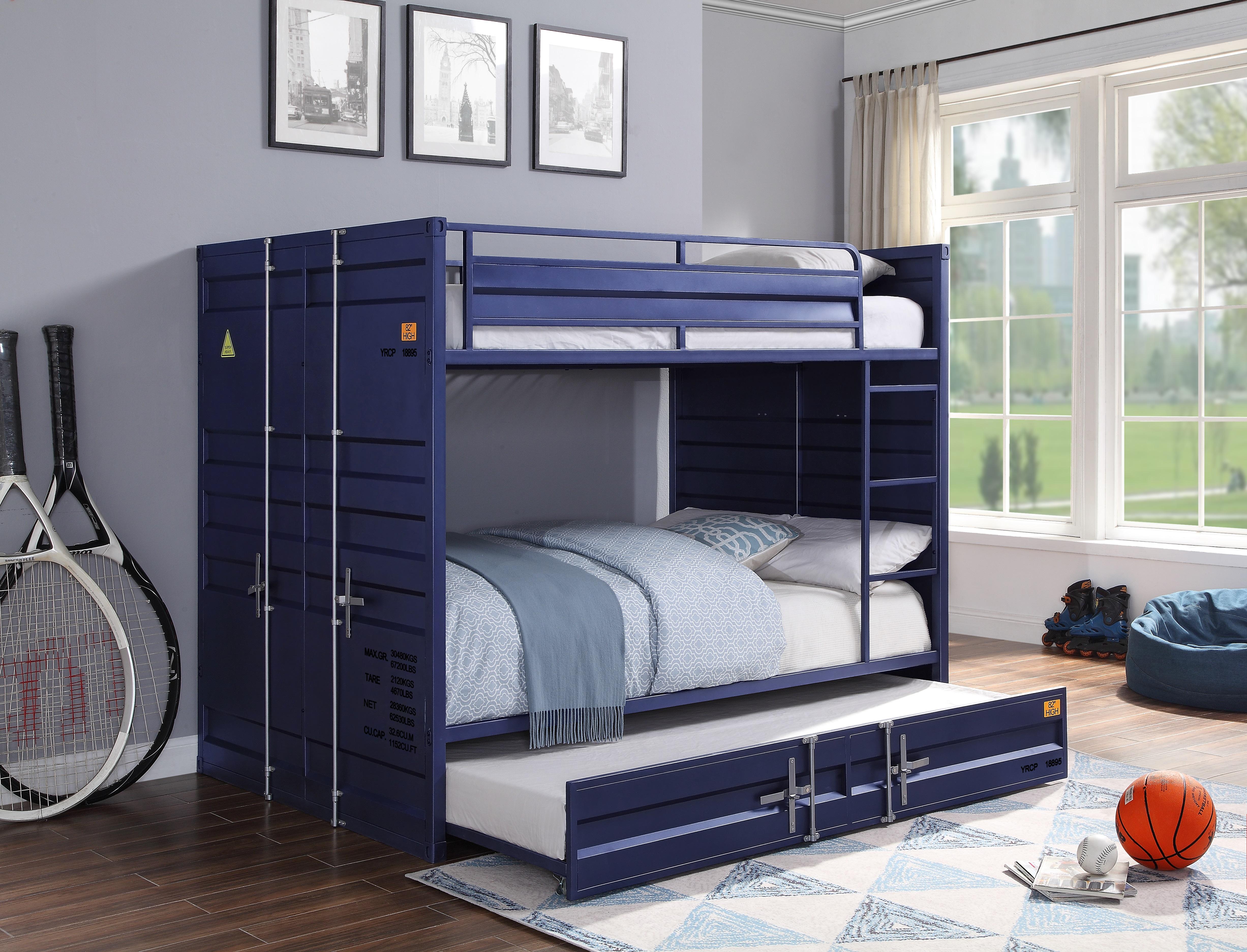 Cargo Blue Bunk Bed (Full/Full) - Luxury Home Furniture (MI)