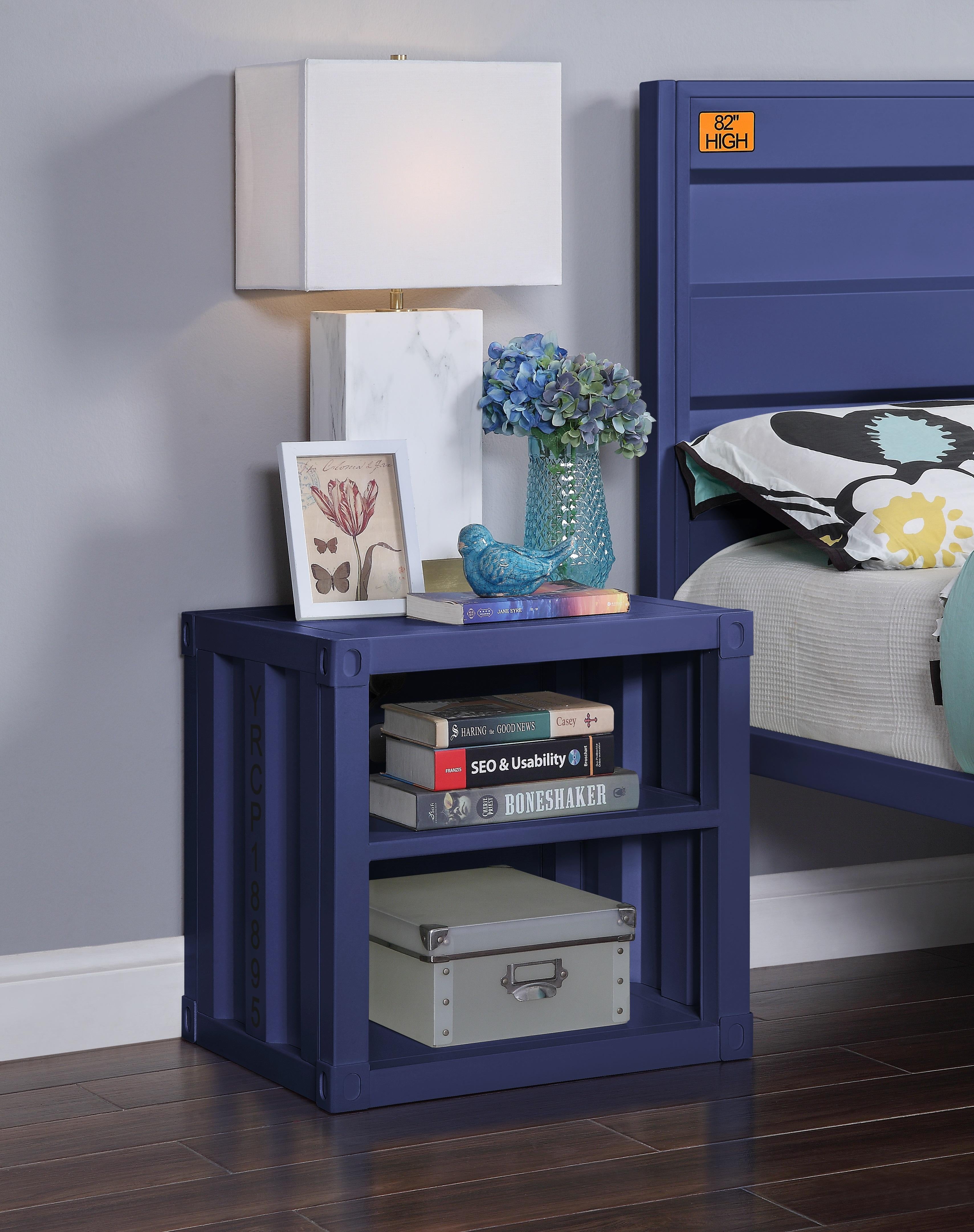 Cargo Blue Nightstand (USB) - Luxury Home Furniture (MI)