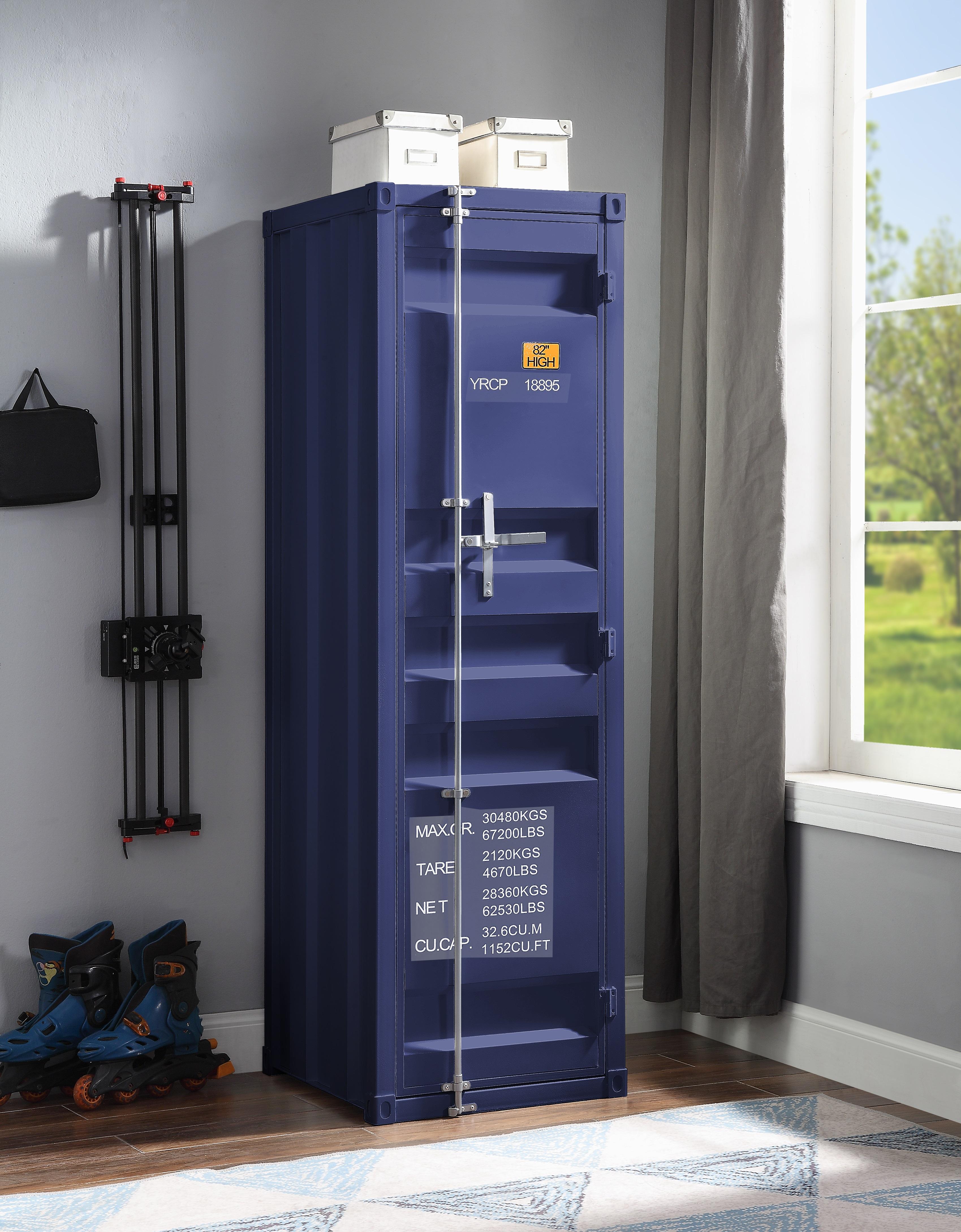 Cargo Blue Wardrobe (Single Door) - Luxury Home Furniture (MI)