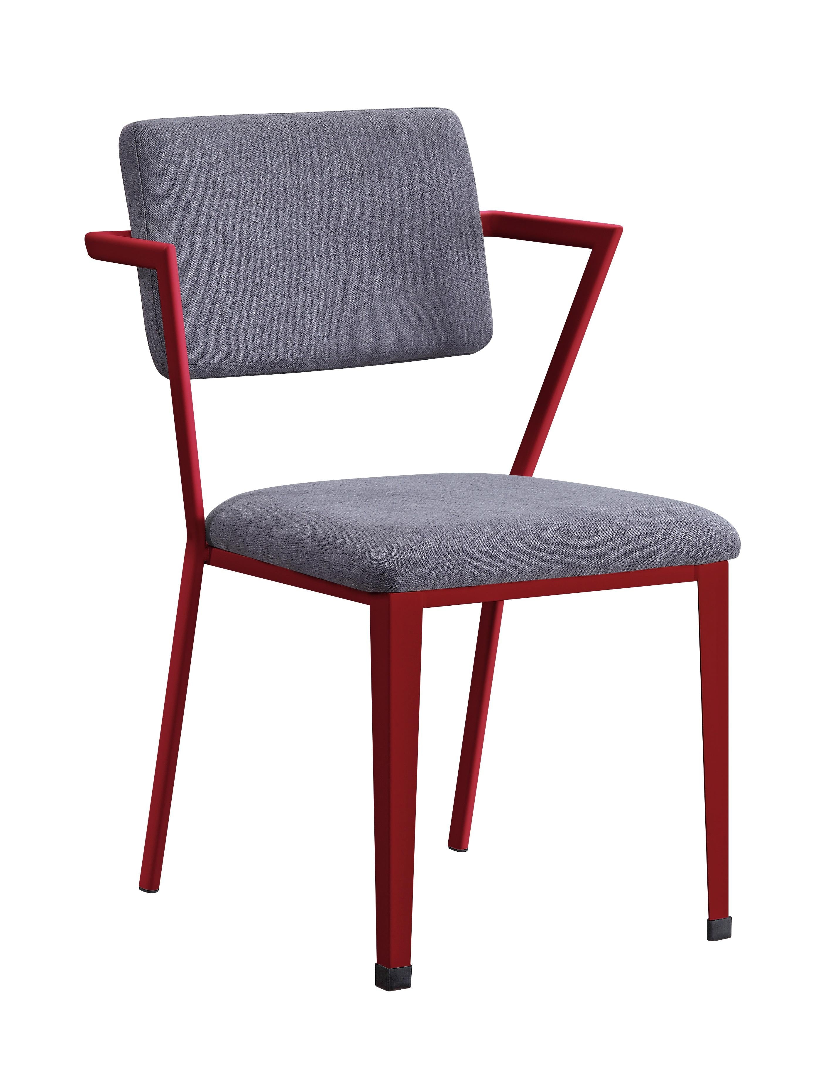 Cargo Gray Fabric & Red Chair - Luxury Home Furniture (MI)