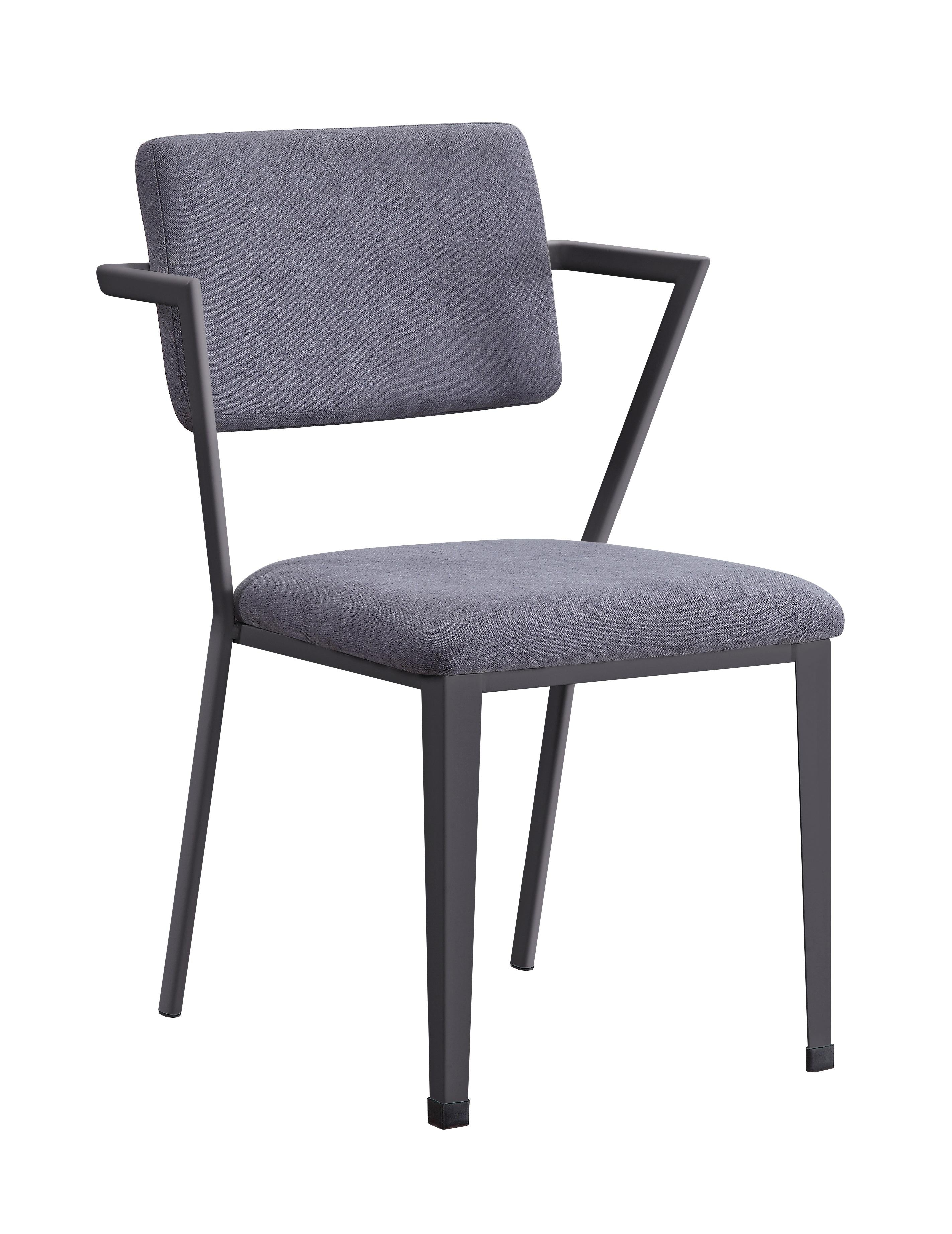 Cargo Gray Fabric & Gunmetal Chair - Luxury Home Furniture (MI)