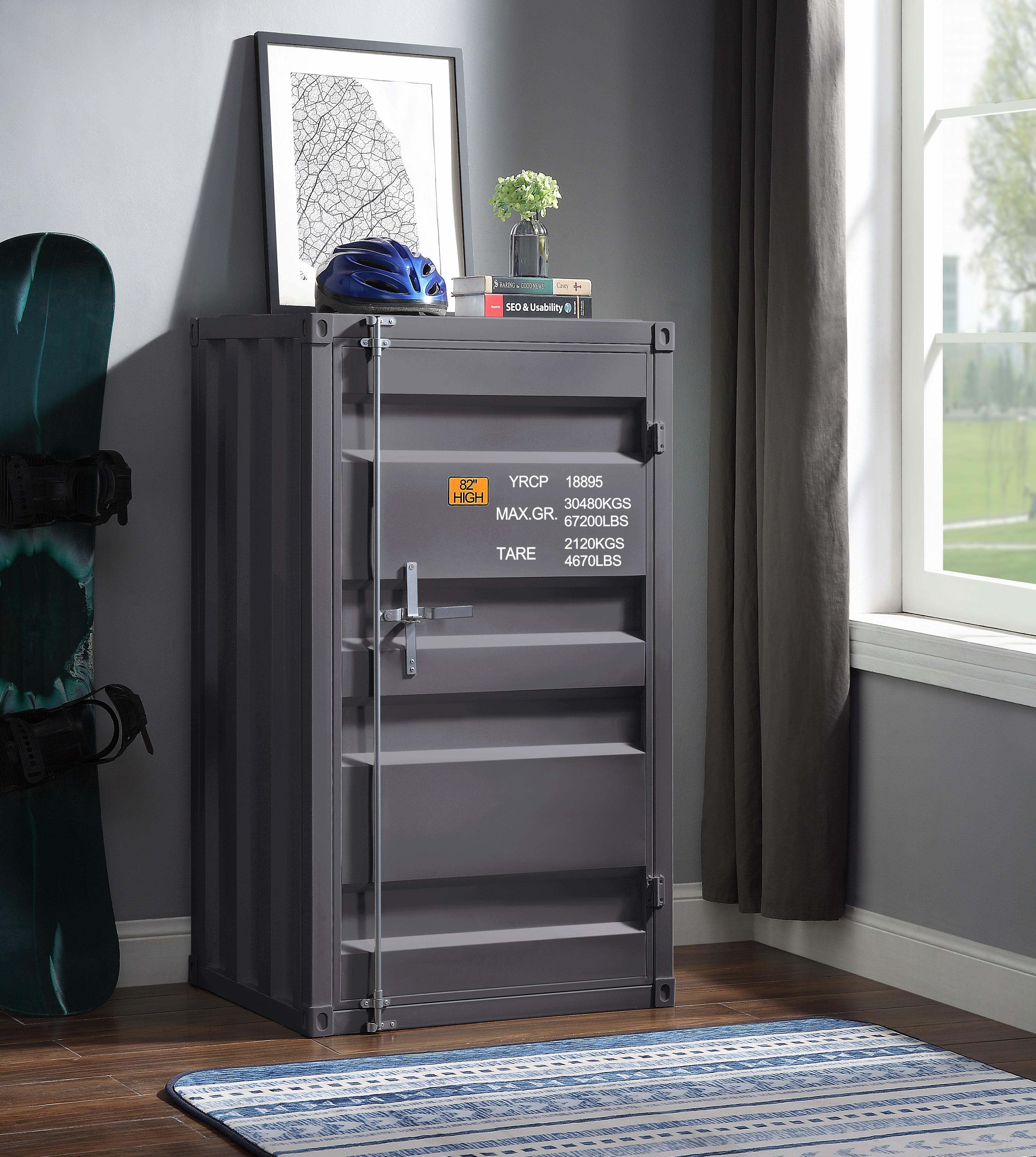 Cargo Gunmetal Chest (Single Door) - Luxury Home Furniture (MI)
