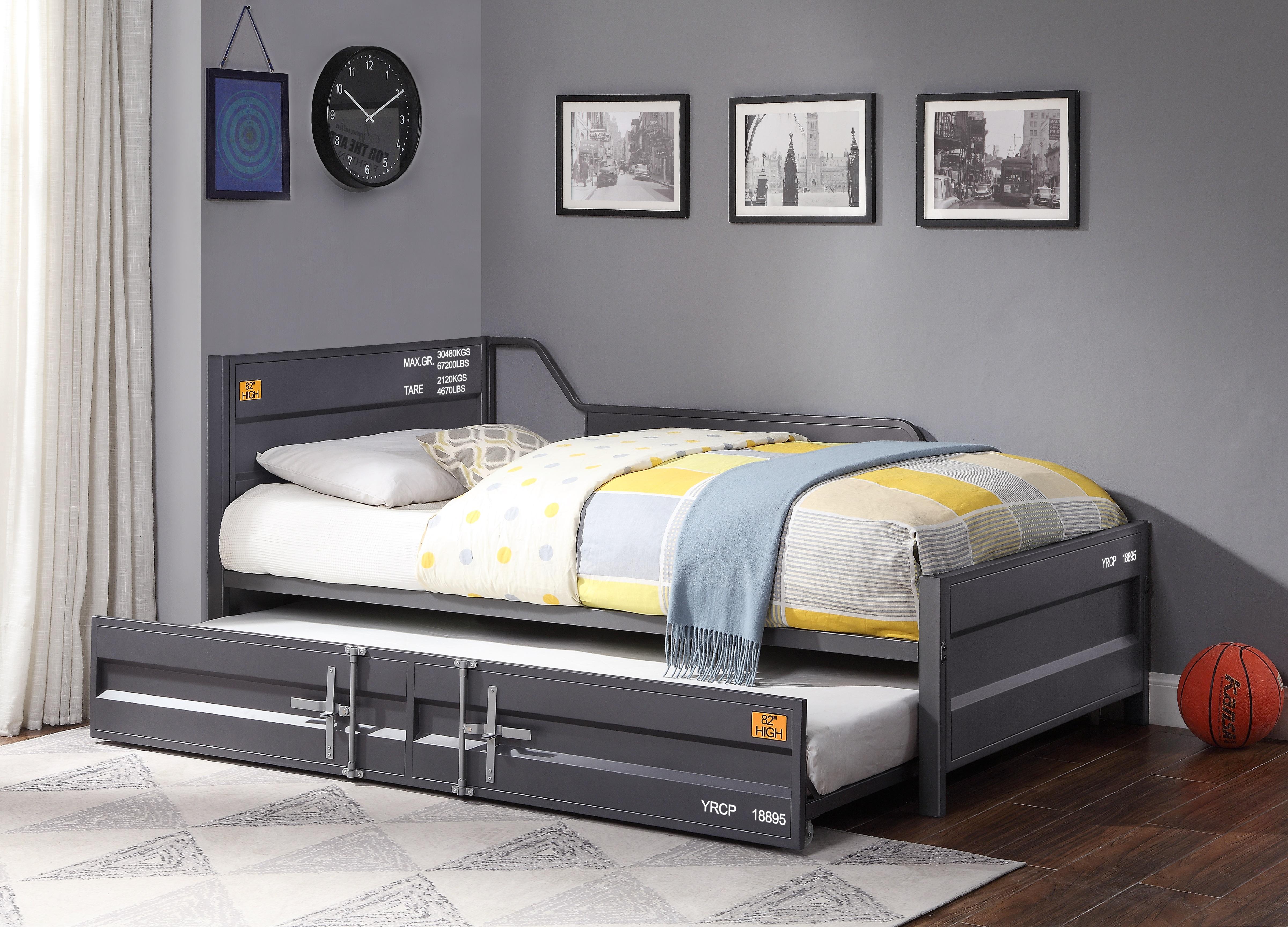 Cargo Gunmetal Daybed & Trundle (Twin Size) - Luxury Home Furniture (MI)