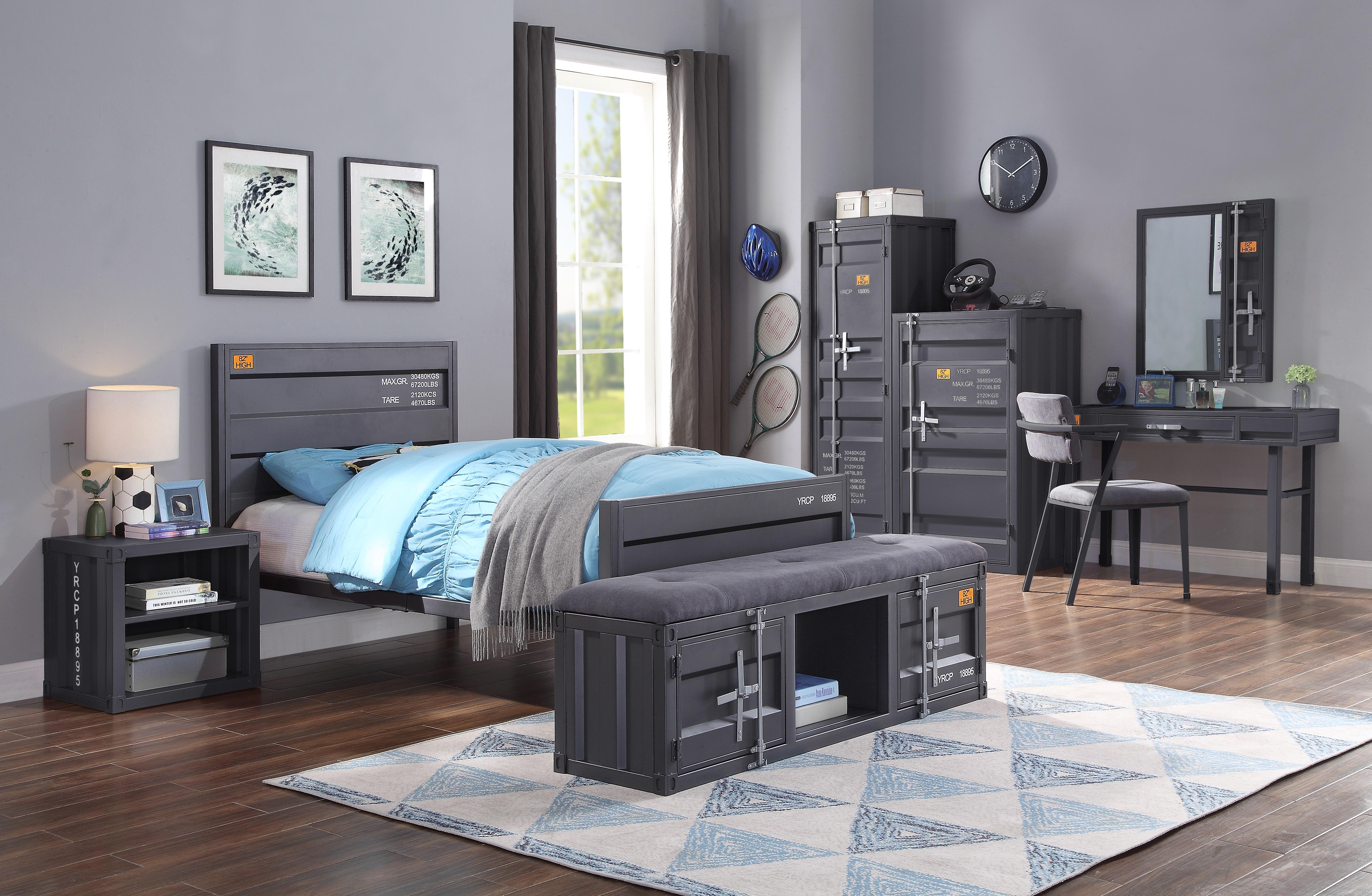 Cargo Gunmetal Twin Bed - Luxury Home Furniture (MI)