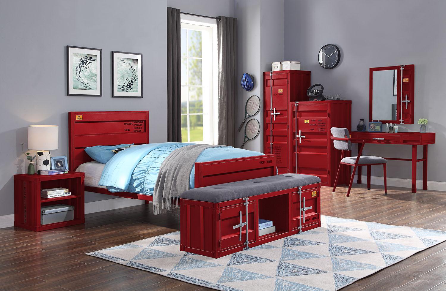 Cargo Red Twin Bed - Luxury Home Furniture (MI)