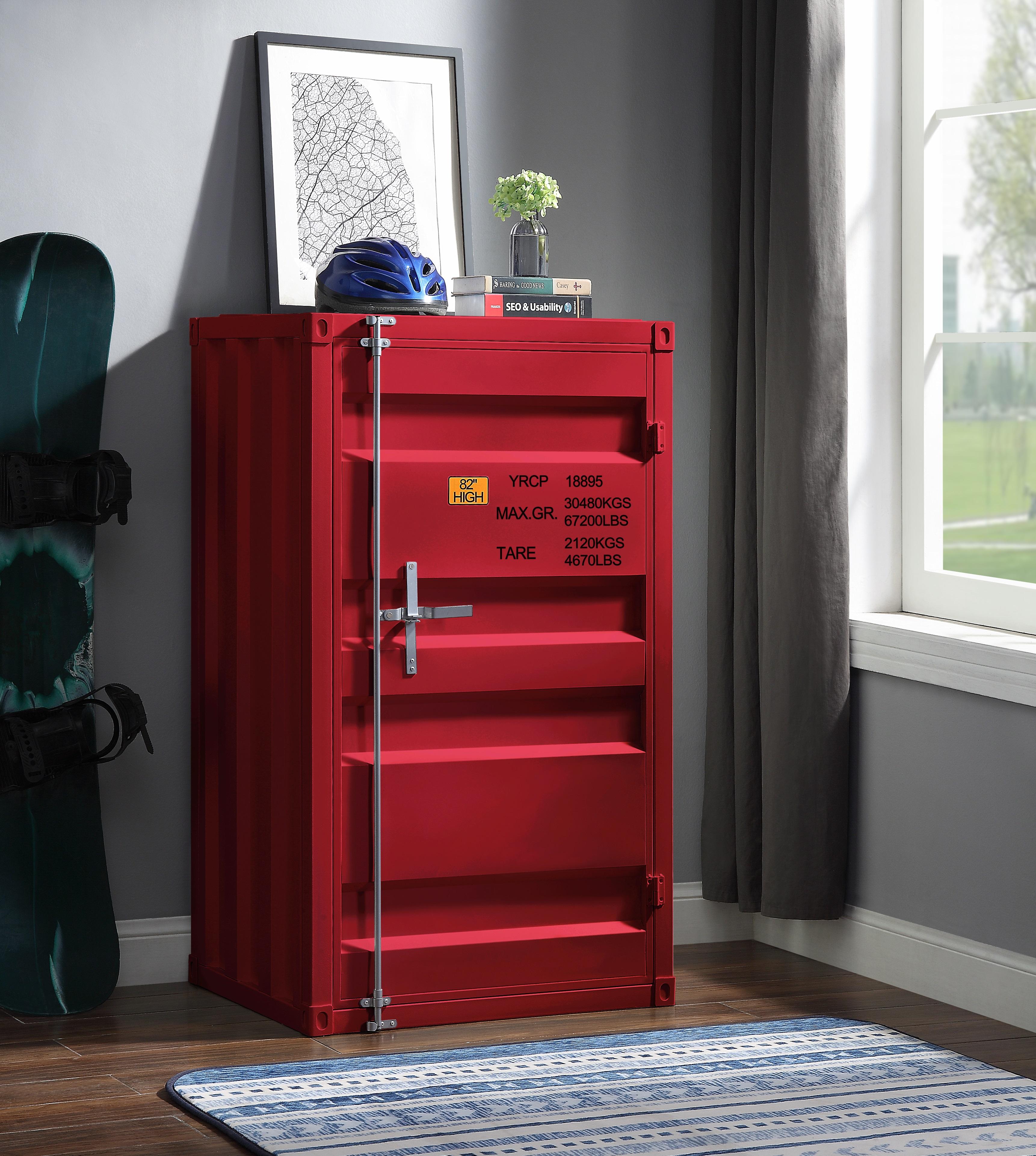Cargo Red Chest (Single Door) - Luxury Home Furniture (MI)