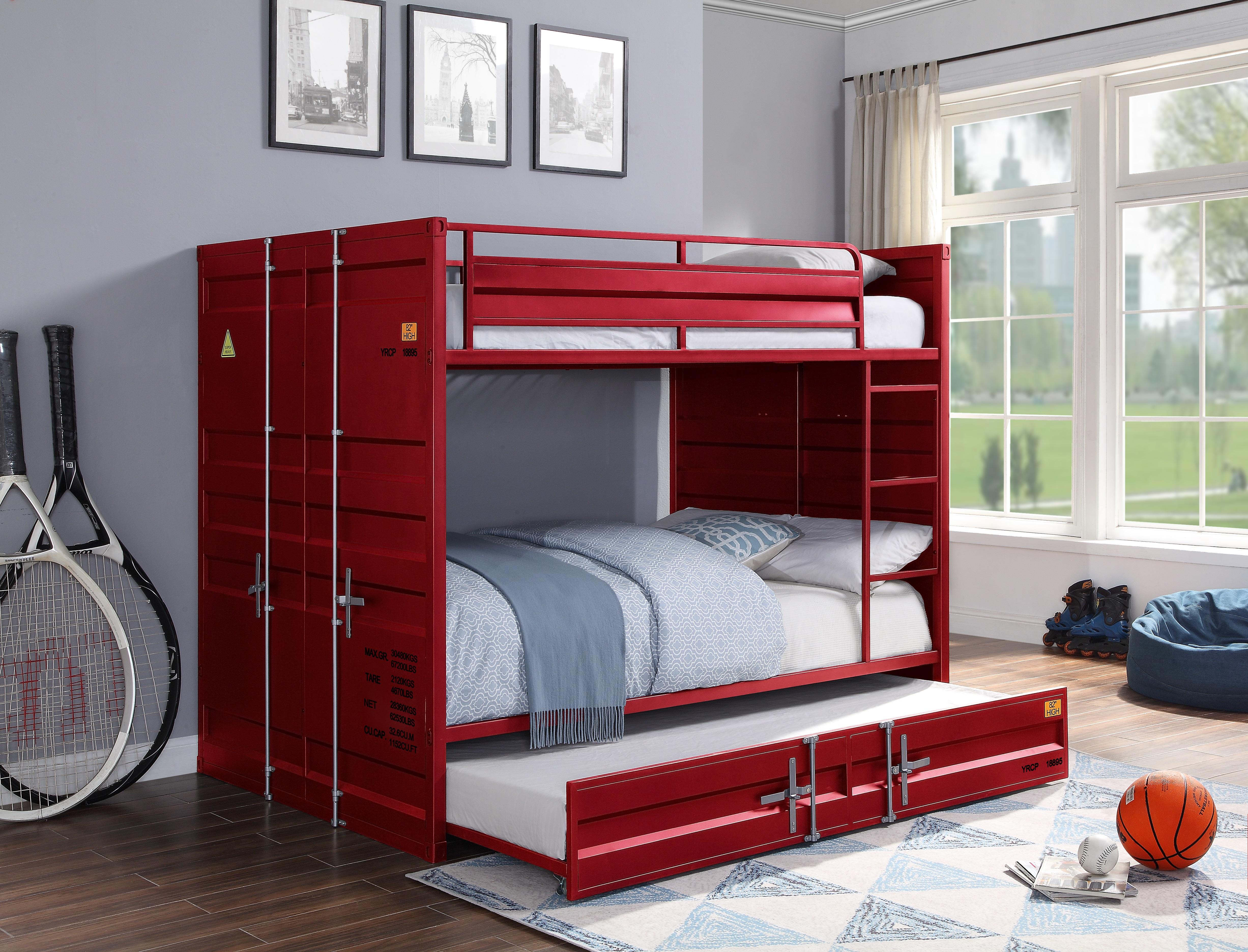 Cargo Red Bunk Bed (Full/Full) - Luxury Home Furniture (MI)