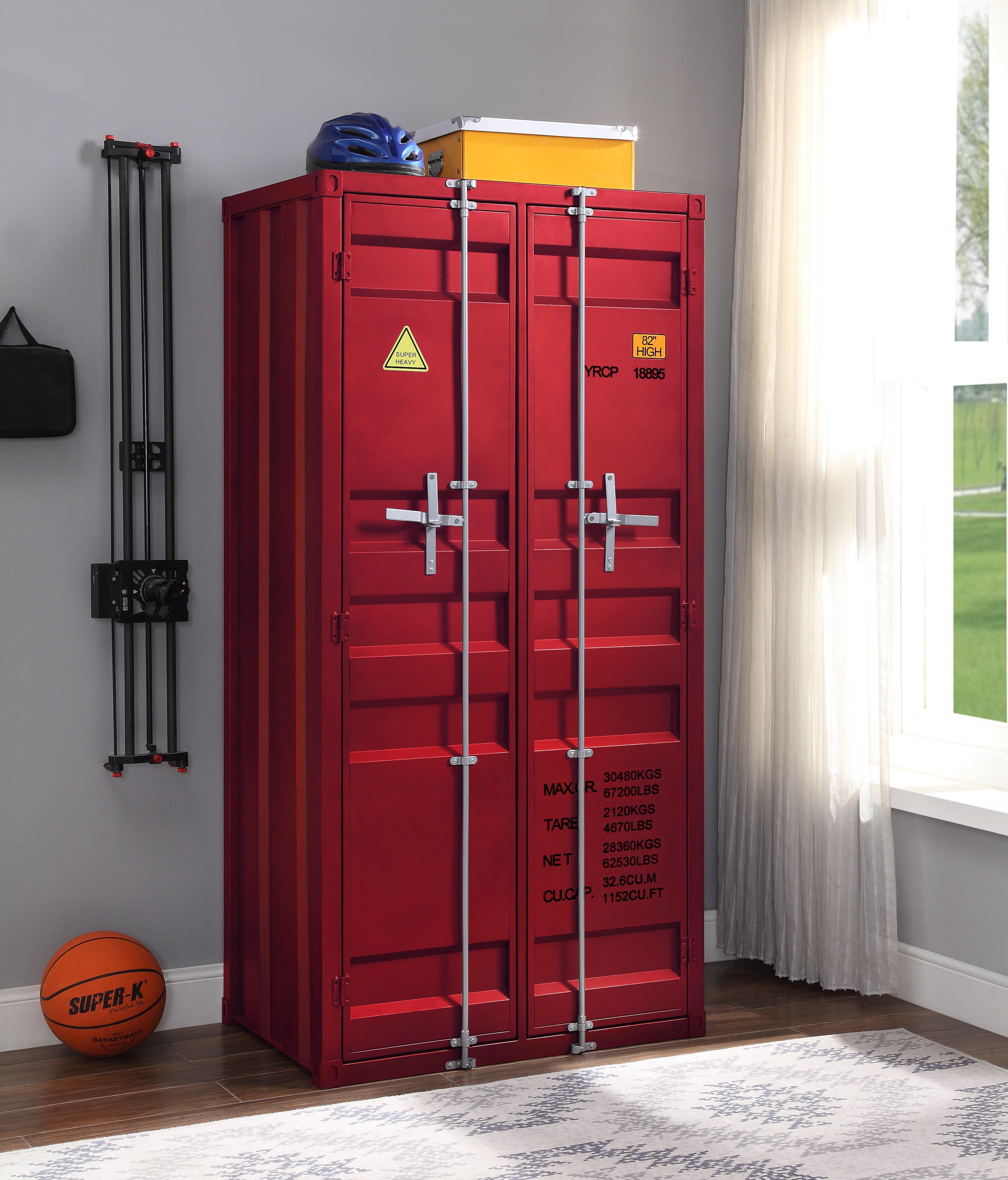 Cargo Red Wardrobe (Double Door) - Luxury Home Furniture (MI)
