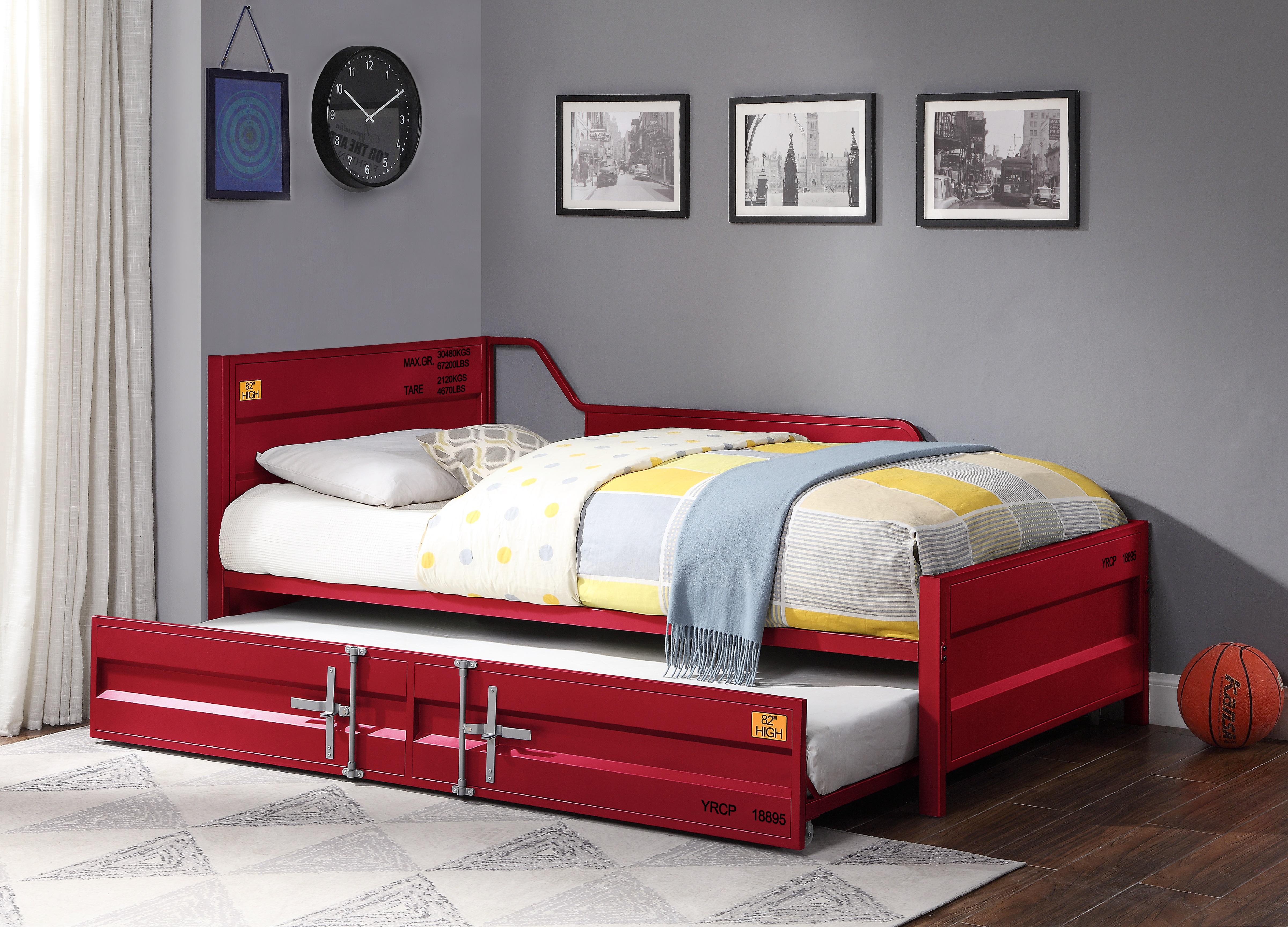 Cargo Red Daybed & Trundle (Twin Size) - Luxury Home Furniture (MI)