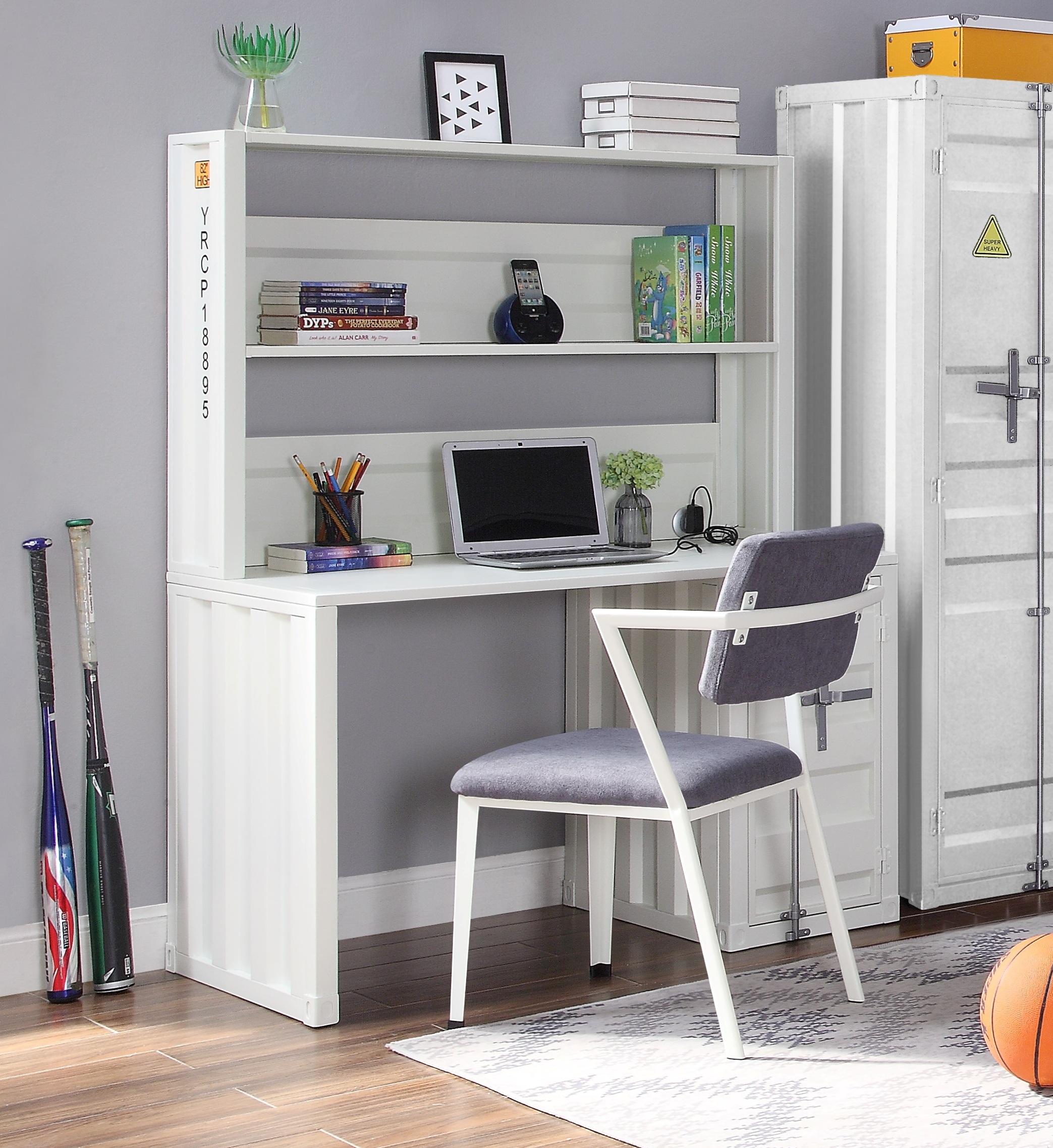 Cargo White Desk & Hutch - Luxury Home Furniture (MI)