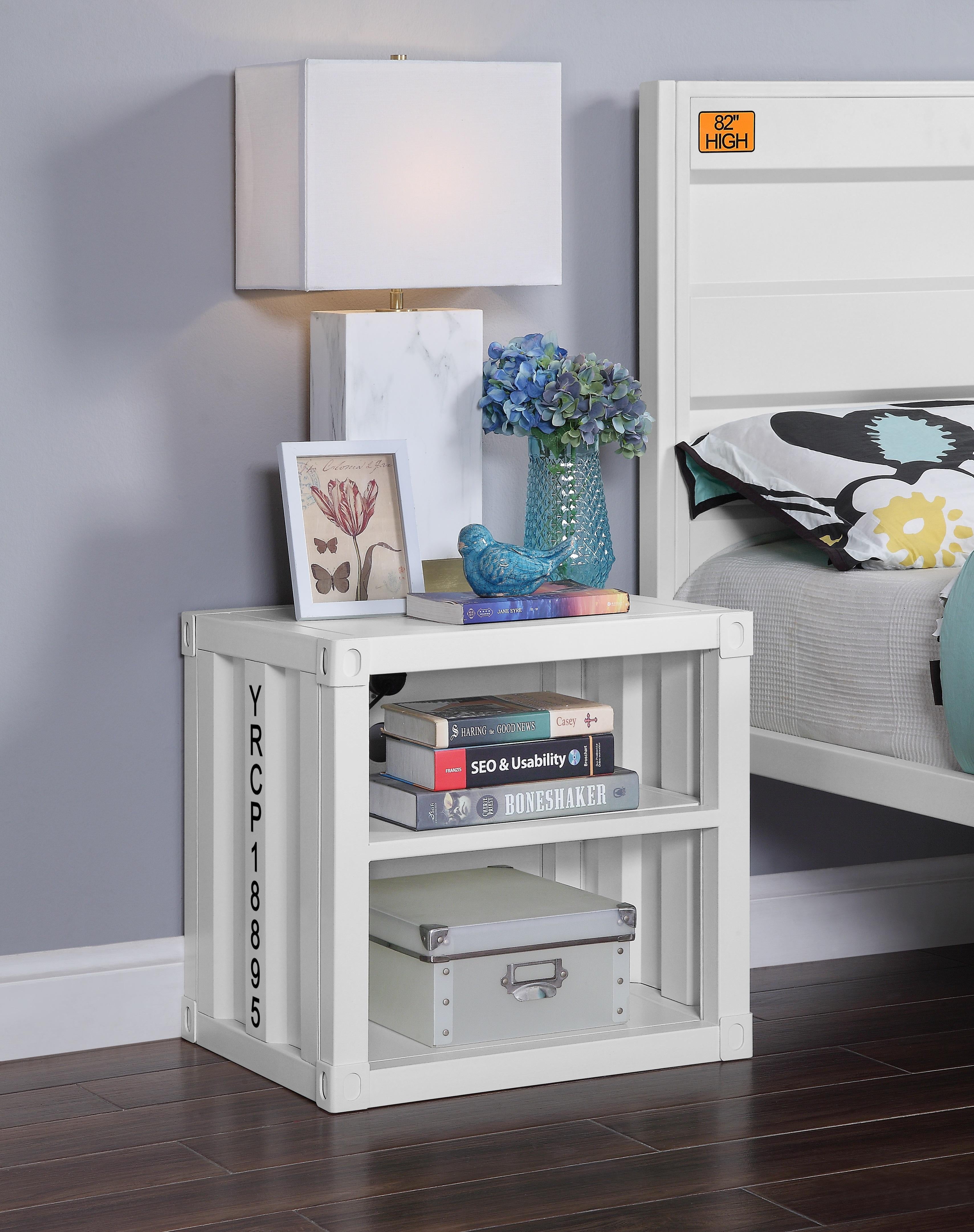 Cargo White Nightstand (USB) - Luxury Home Furniture (MI)