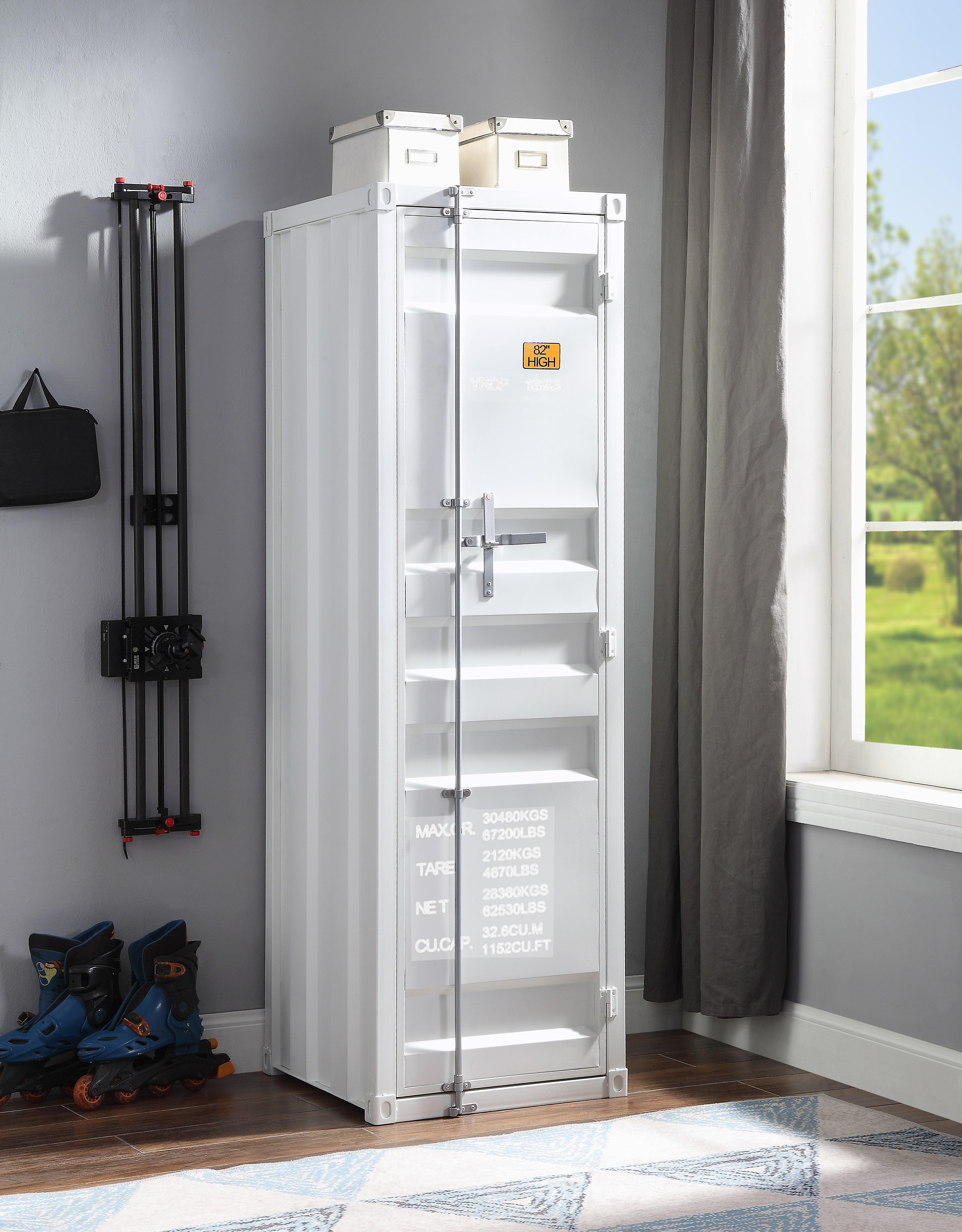 Cargo White Wardrobe (Single Door) - Luxury Home Furniture (MI)