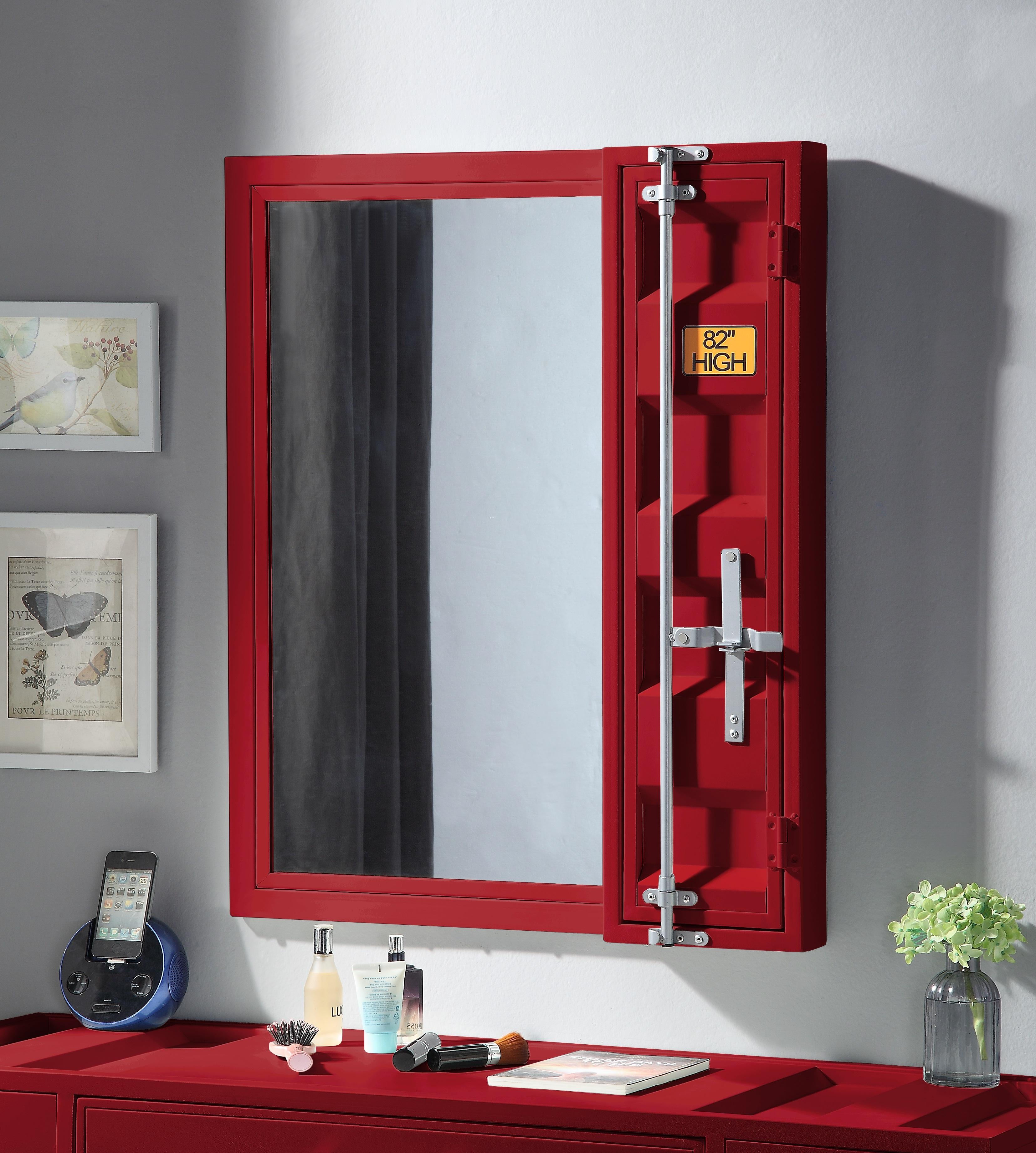 Cargo Red Vanity Mirror - Luxury Home Furniture (MI)
