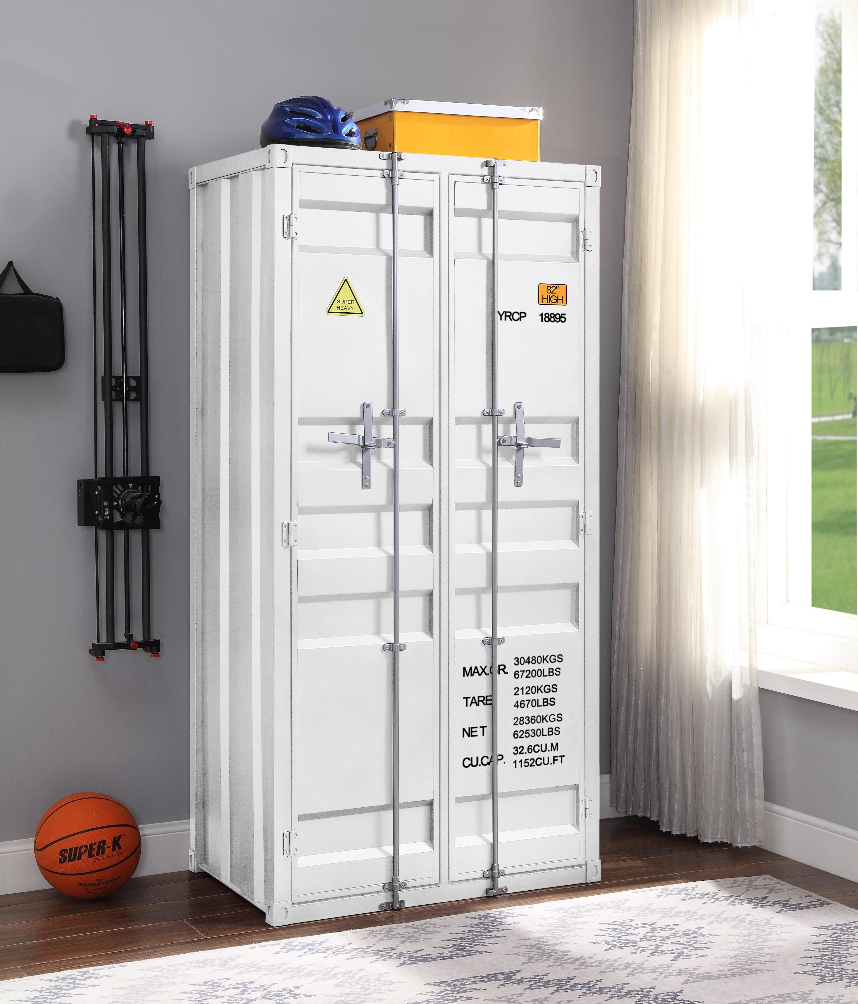 Cargo White Wardrobe (Double Door) - Luxury Home Furniture (MI)