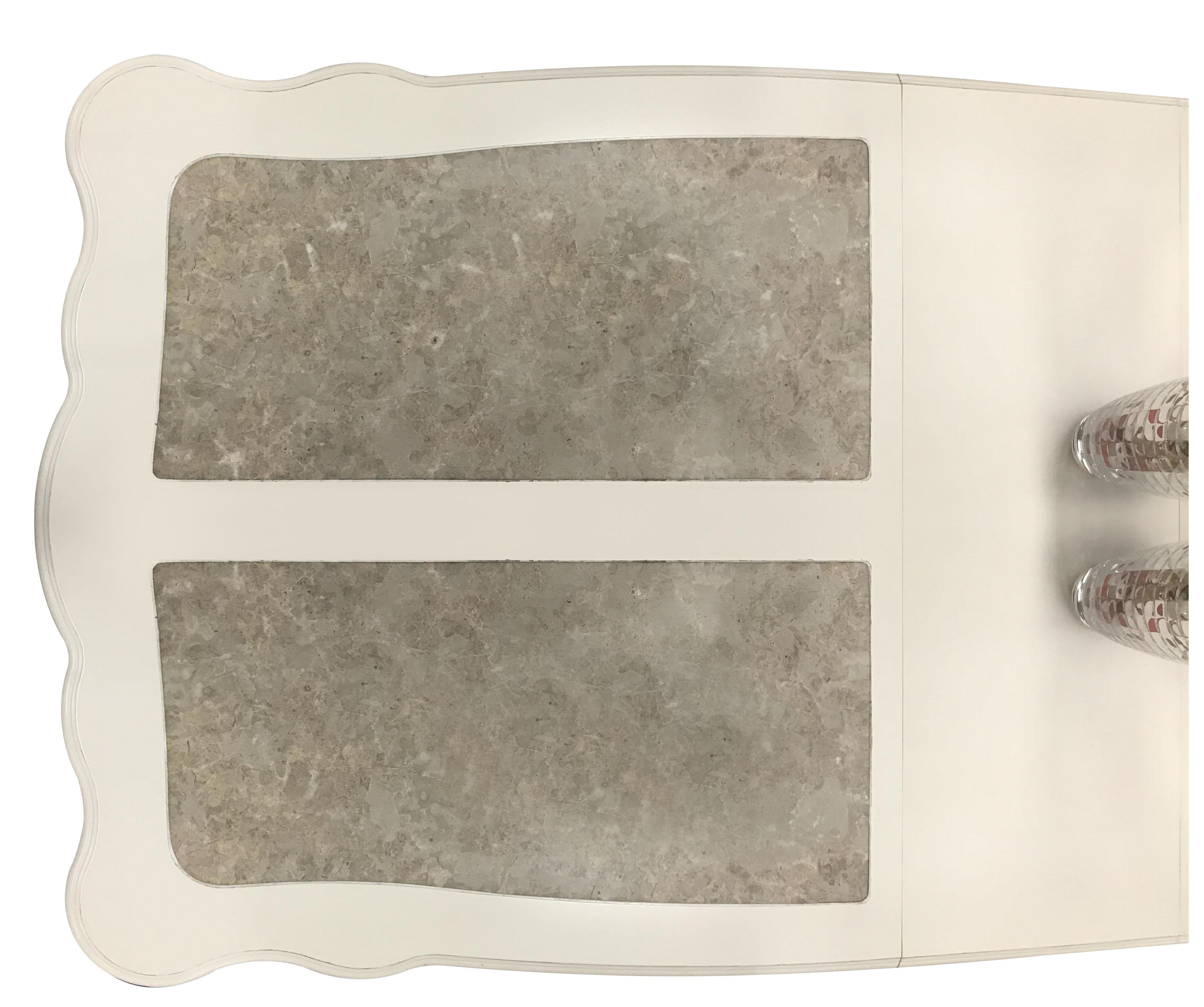 Chantelle Marble & Pearl White Dining Table - Luxury Home Furniture (MI)