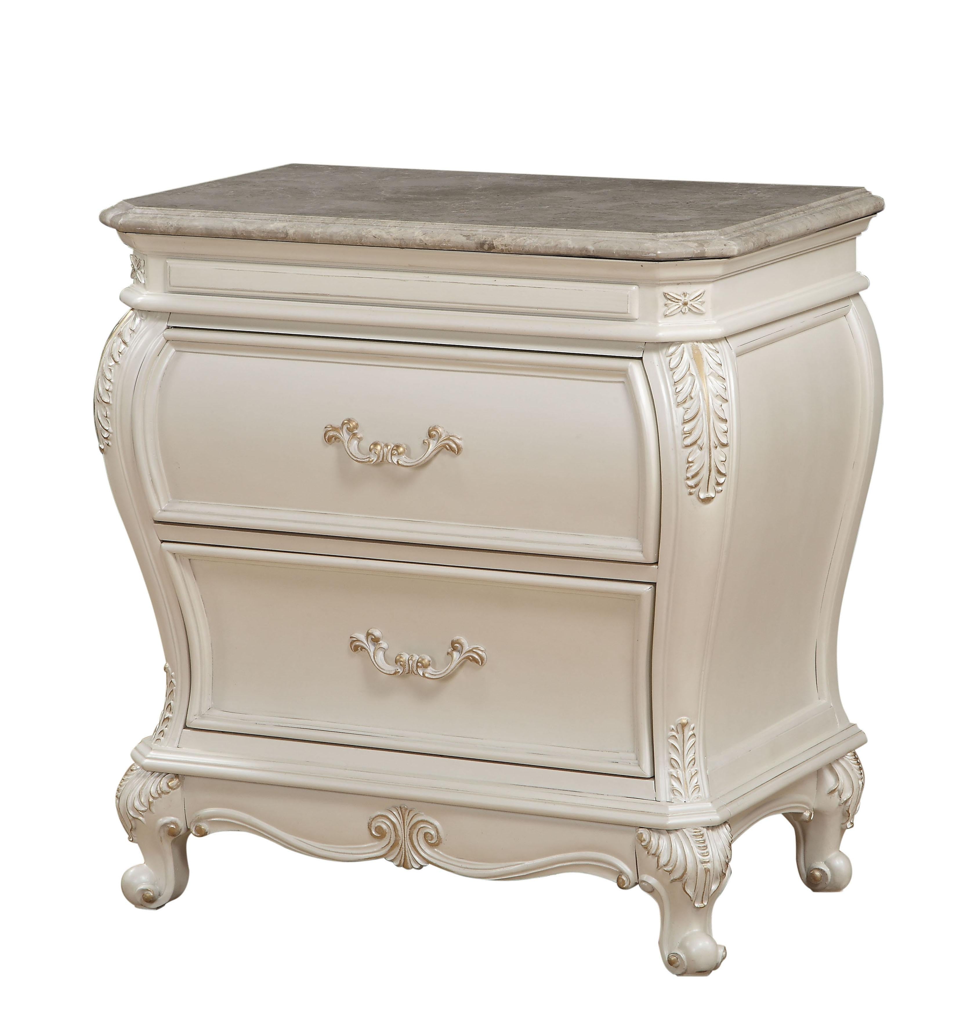 Chantelle Pearl White Nightstand - Luxury Home Furniture (MI)