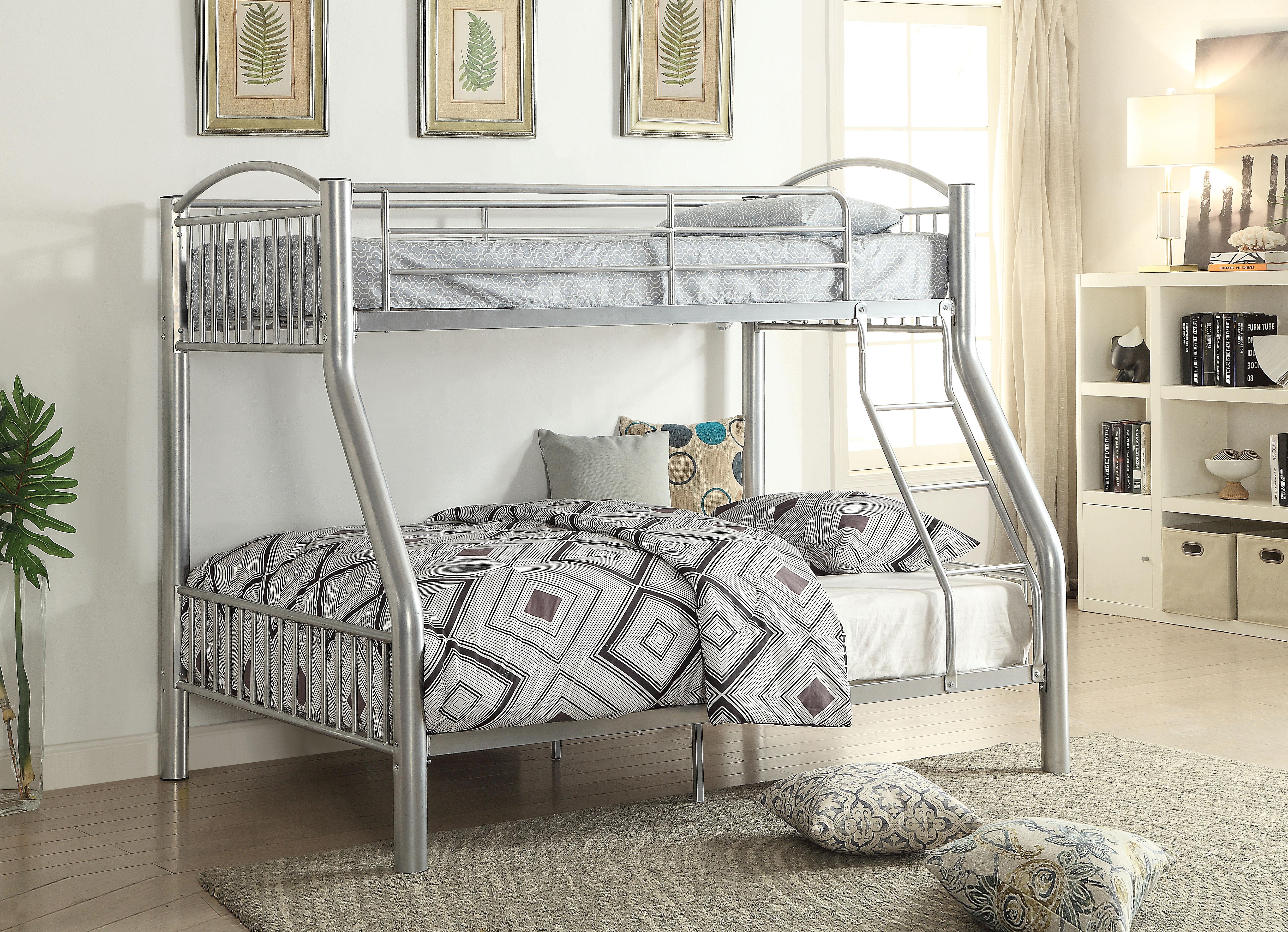 Cayelynn Silver Bunk Bed (Twin/Full) - Luxury Home Furniture (MI)