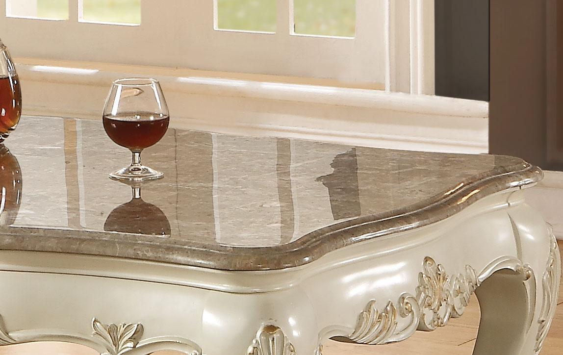 Chantelle Marble & Pearl White Coffee Table - Luxury Home Furniture (MI)