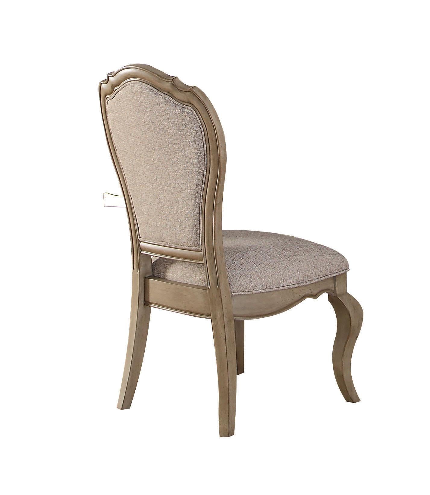 Chelmsford Beige Fabric & Antique Taupe Side Chair - Luxury Home Furniture (MI)