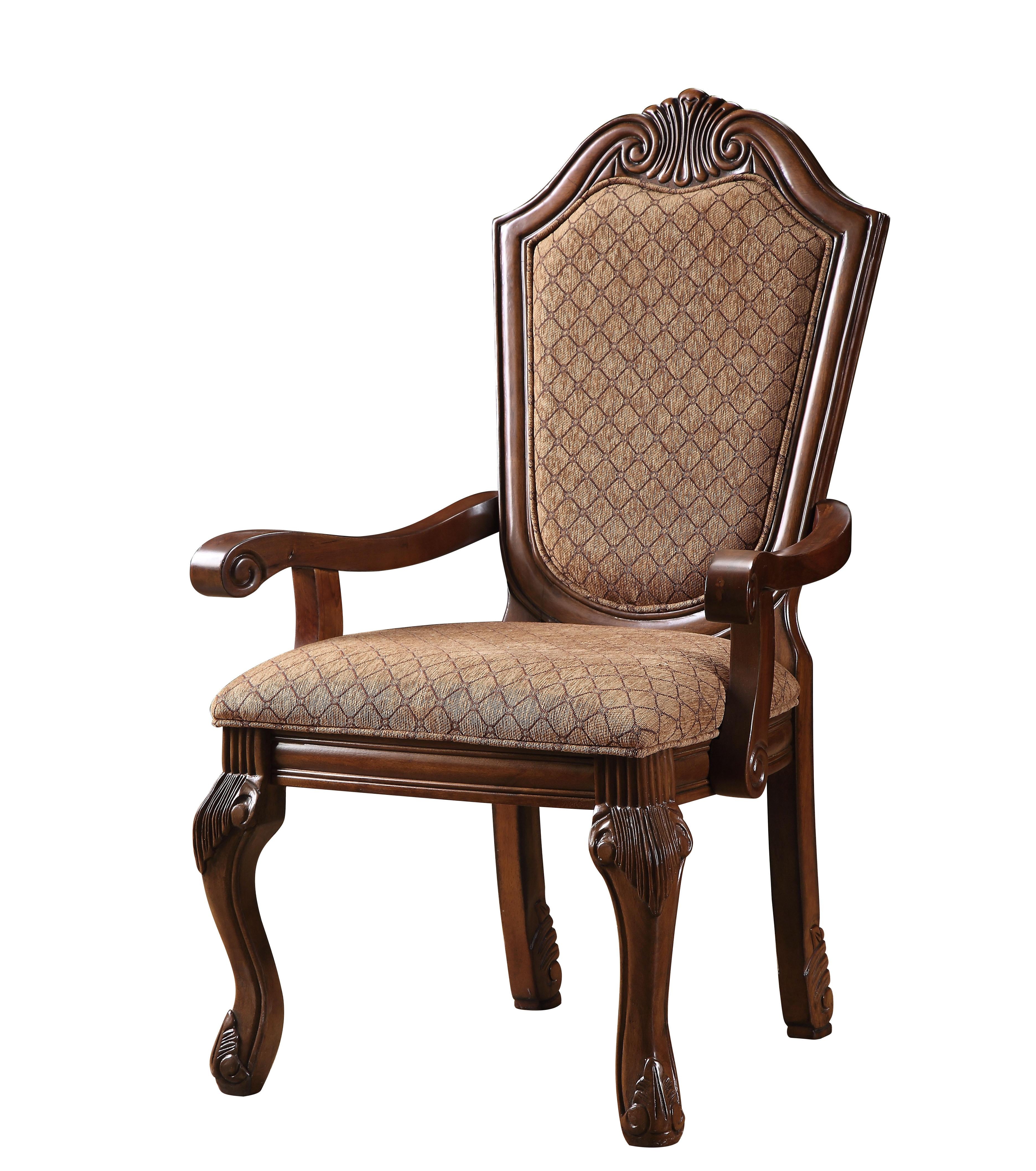 Chateau De Ville Fabric & Cherry Arm Chair - Luxury Home Furniture (MI)