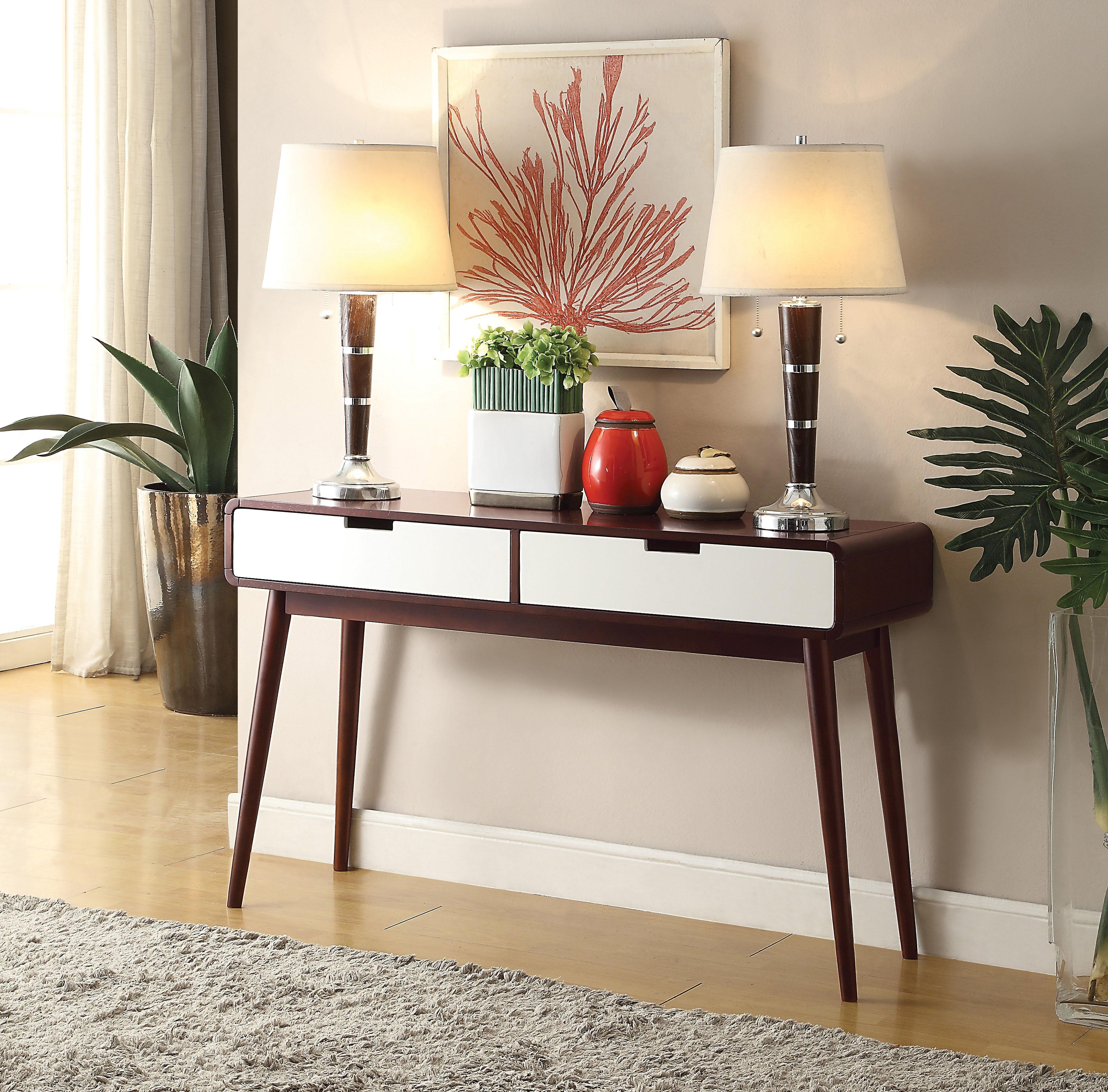 Christa Espresso & White Sofa Table - Luxury Home Furniture (MI)
